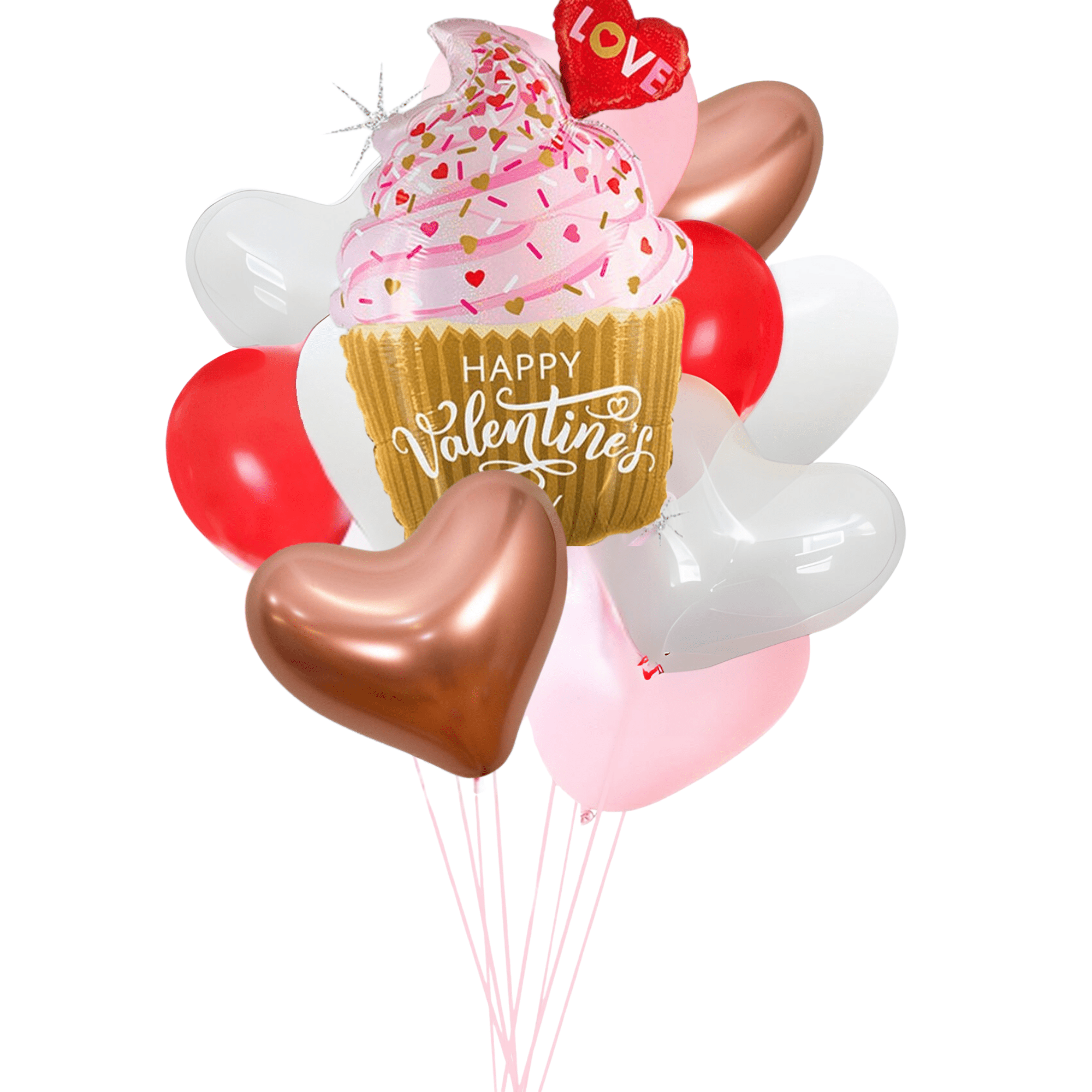 Valentine's Cupcake Balloon Bouquet