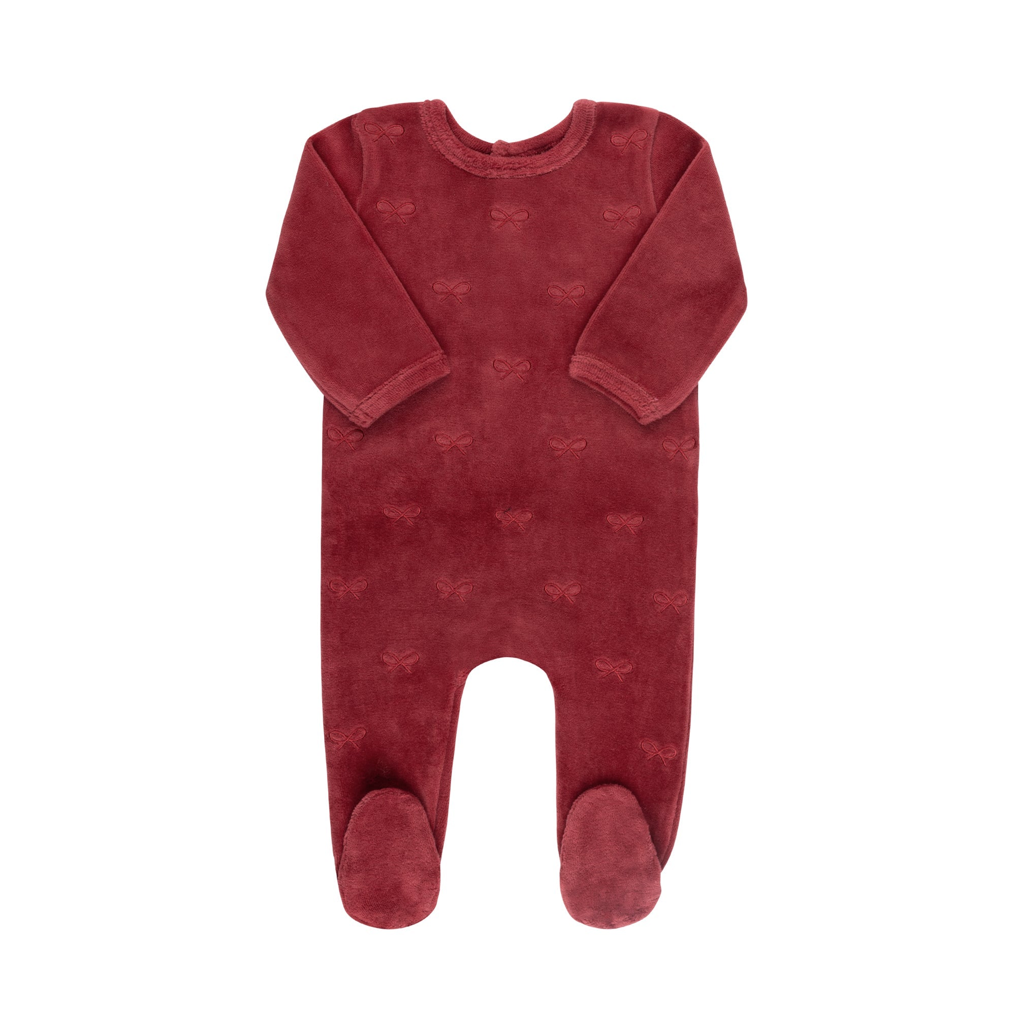 Embroidered Bow Footie & Hat