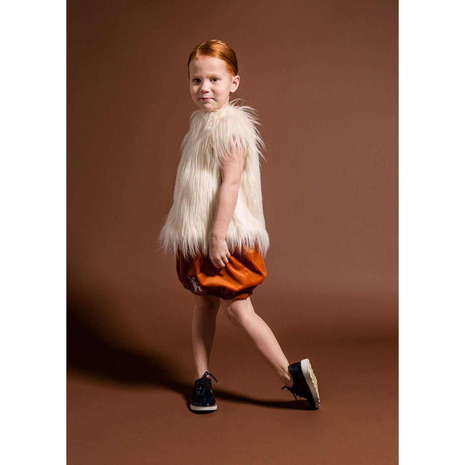 Velvet Bubble Skirt With Foxes Embroidery | Rust