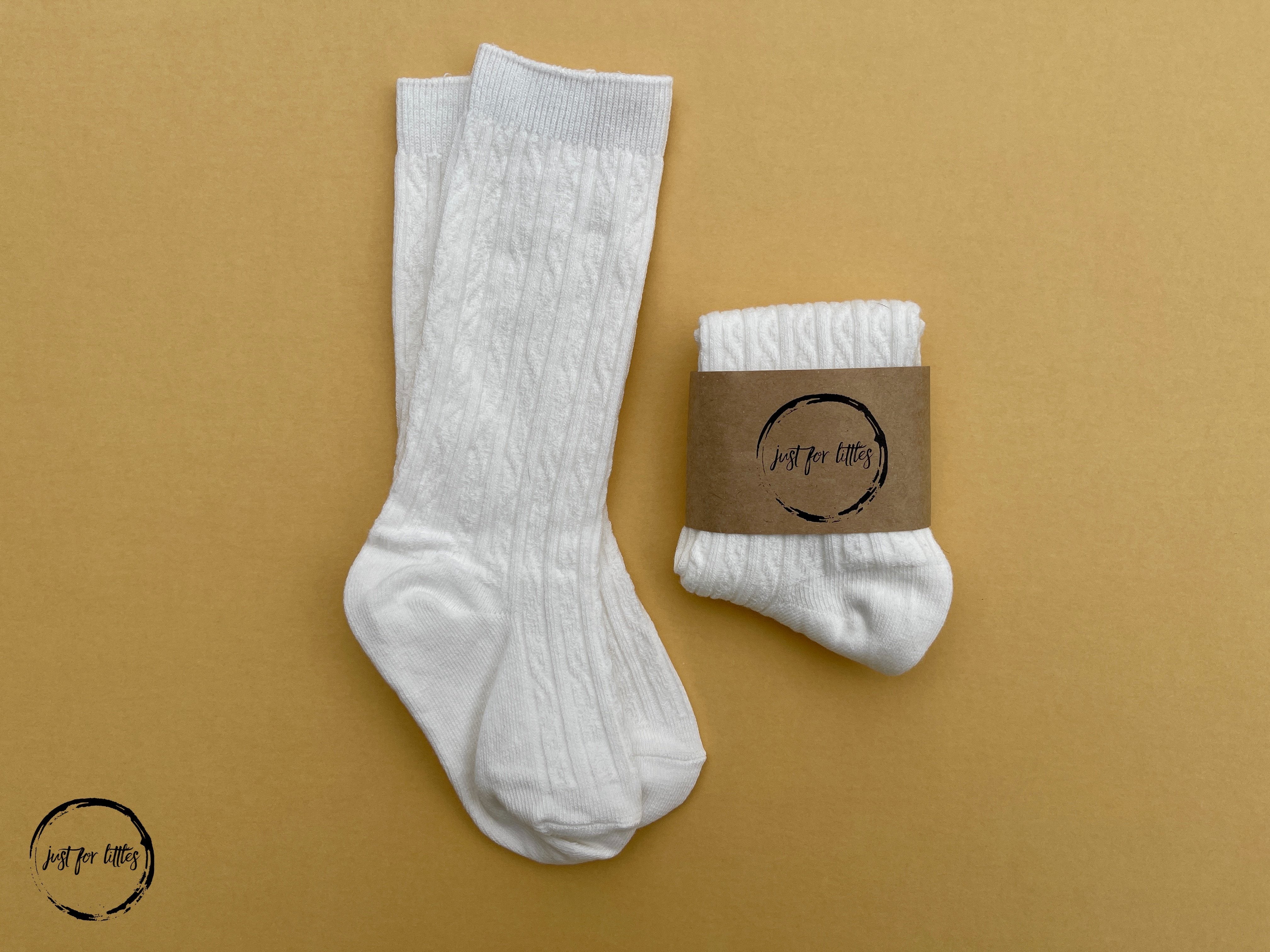 White Cable Knit Socks