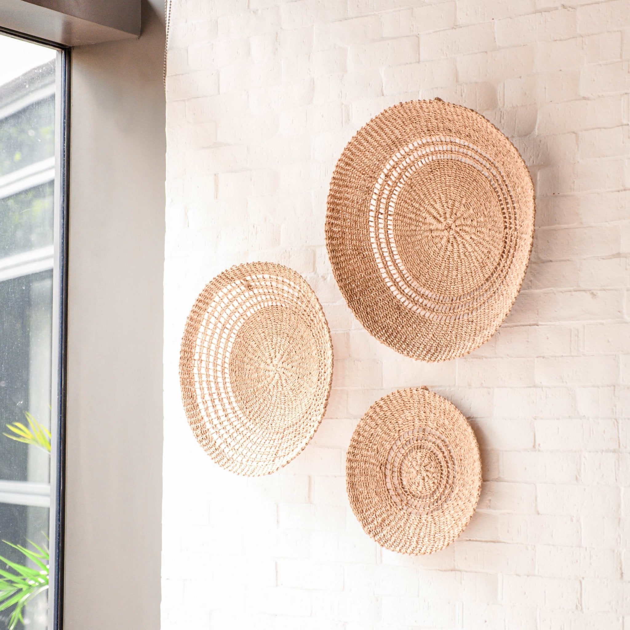 Open Weave Wall Baskets, Large - Woven Wall Baskets | Likhâ