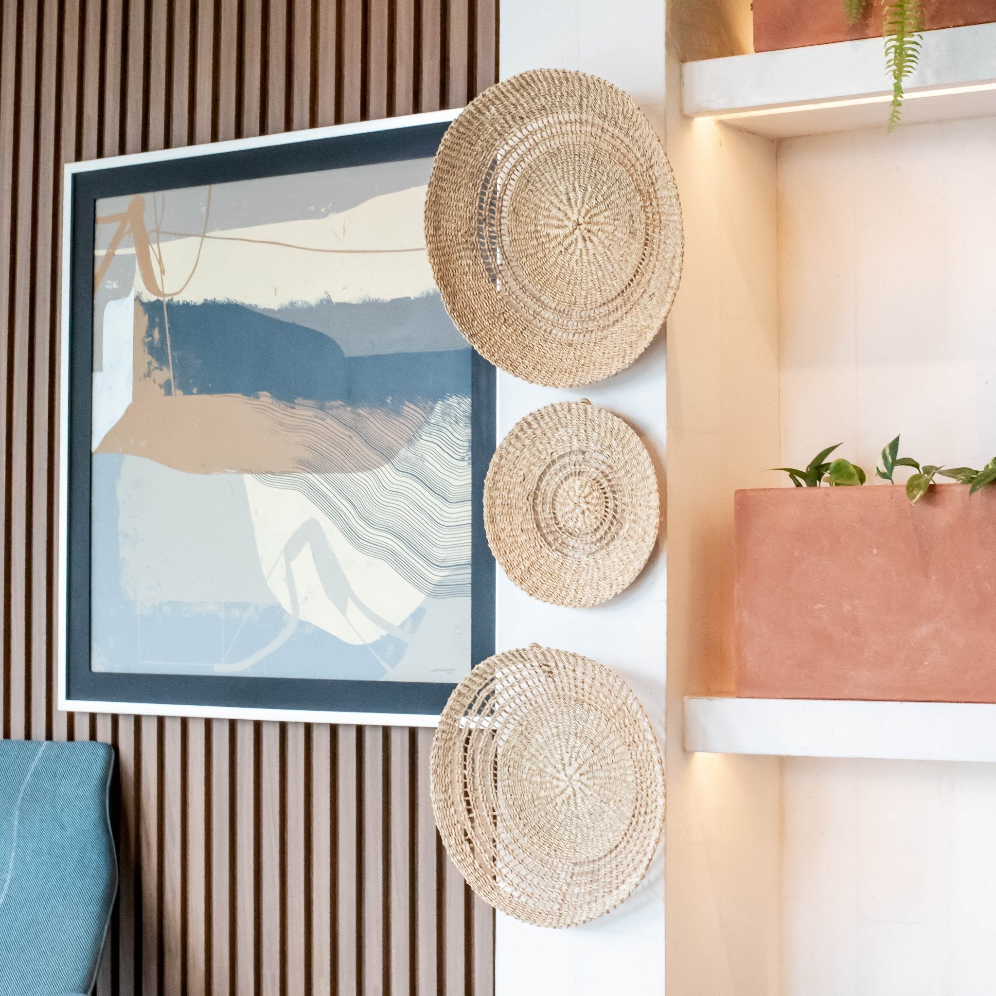 Open Weave Wall Baskets, Medium - Woven Wall Baskets | Likhâ