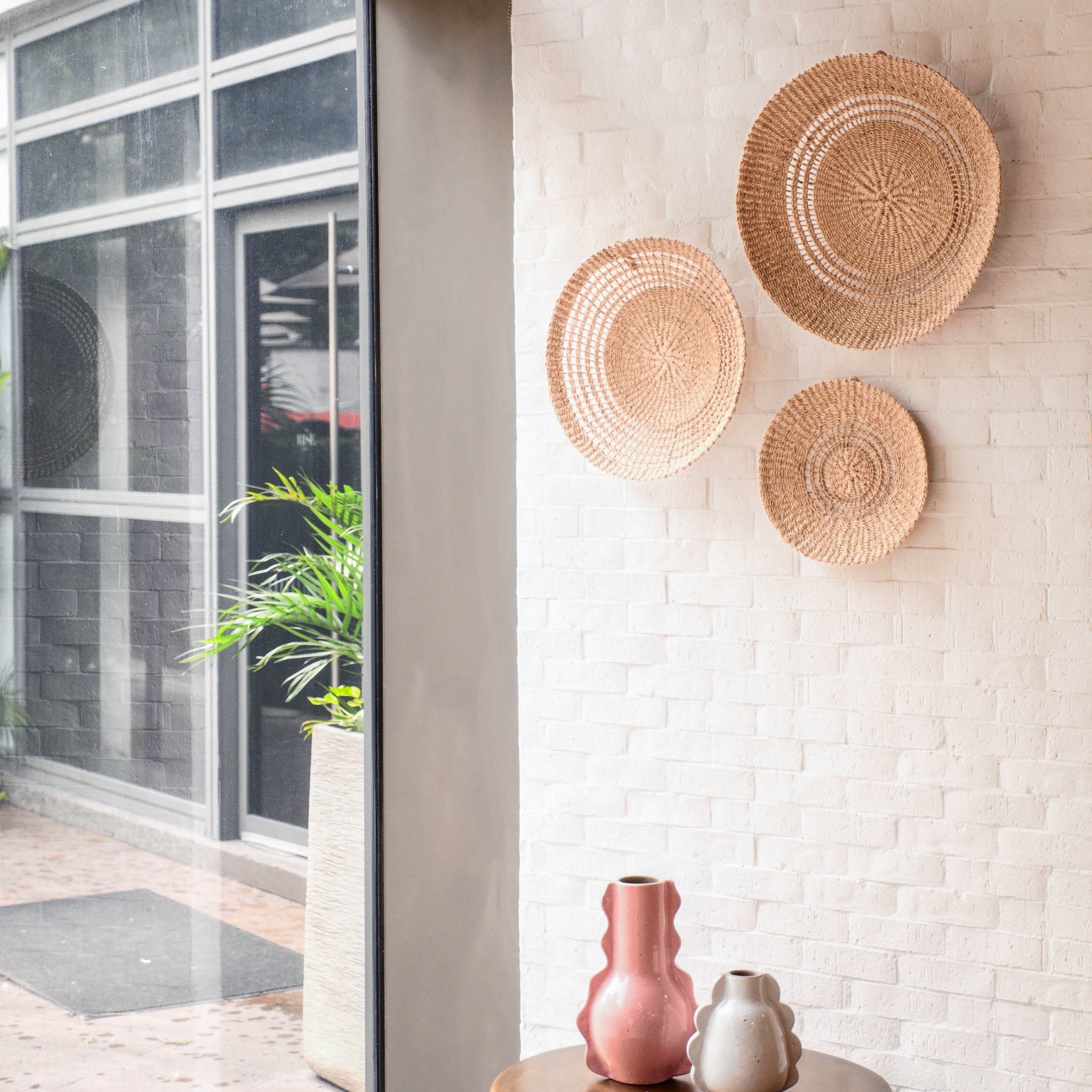 Open Weave Wall Baskets, Medium - Woven Wall Baskets | Likhâ