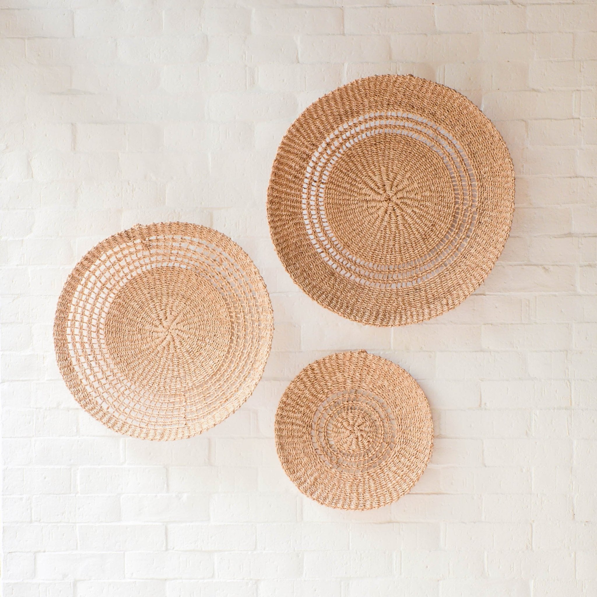 Open Weave Wall Baskets, Medium - Woven Wall Baskets | Likhâ