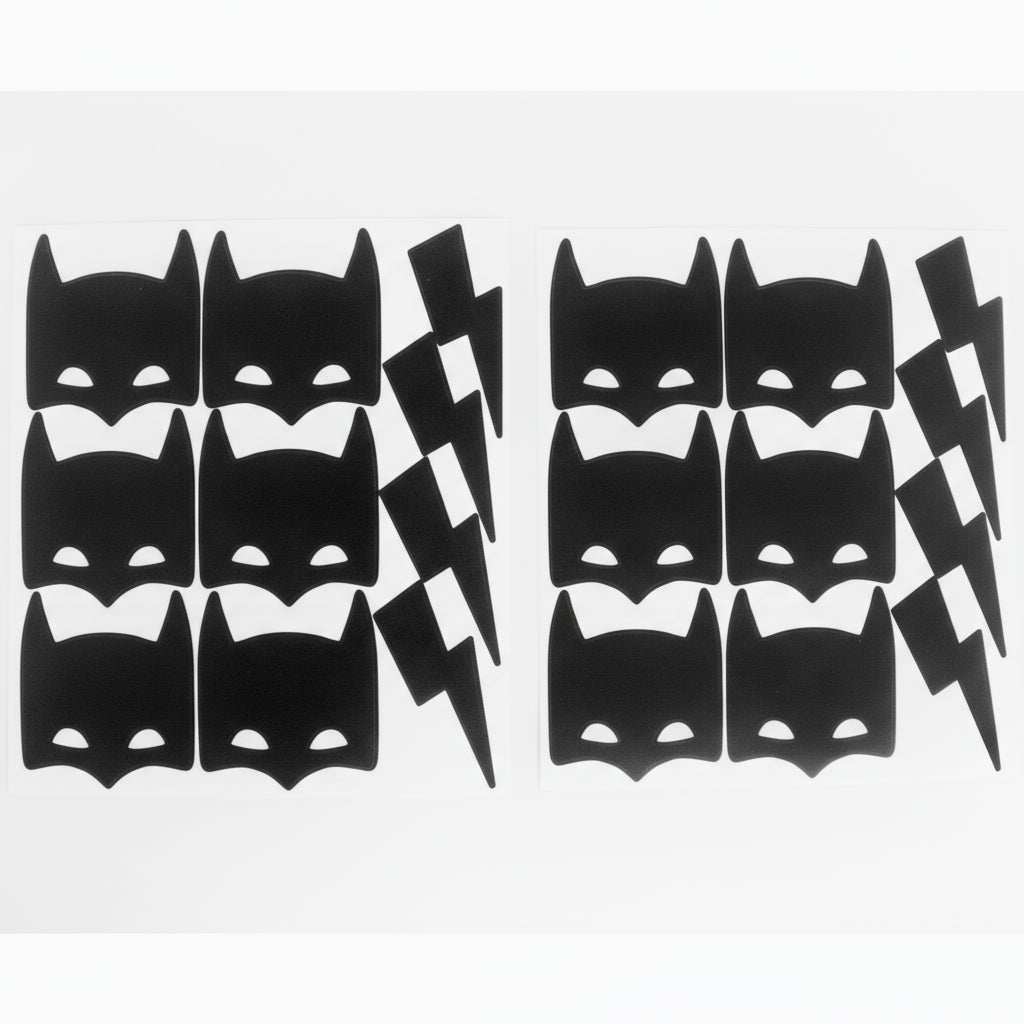 Superhero Reusable Wall Decal - Black (20 Pcs)