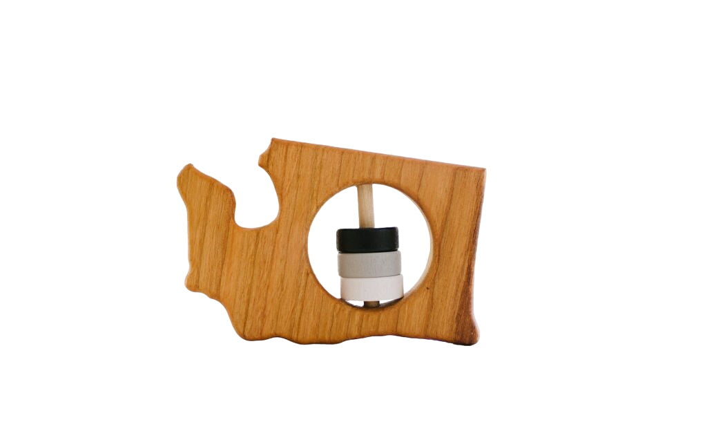 Washington State Wooden Baby Rattleā¢