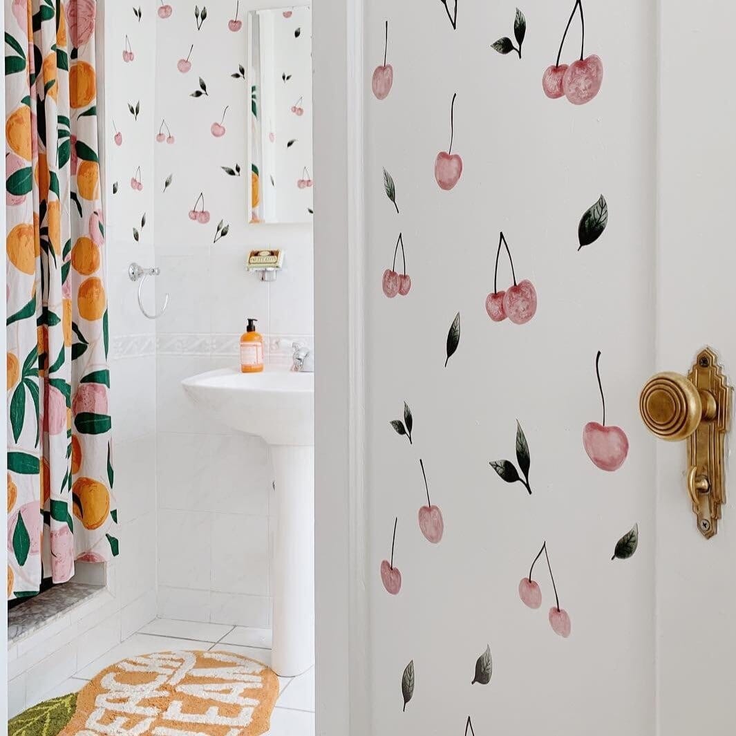 Watercolor Cherries Wall Decals