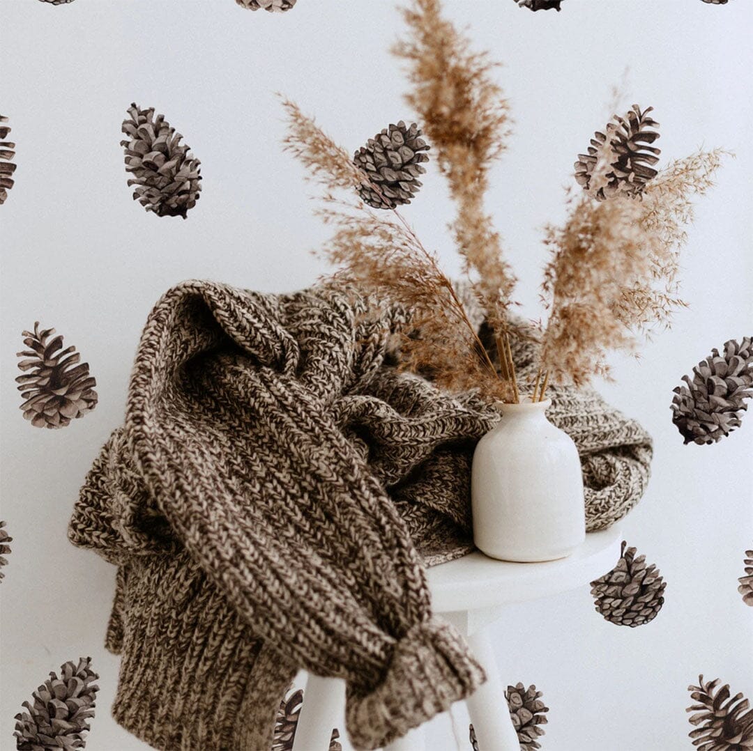 Watercolor Pinecone Wall Decals