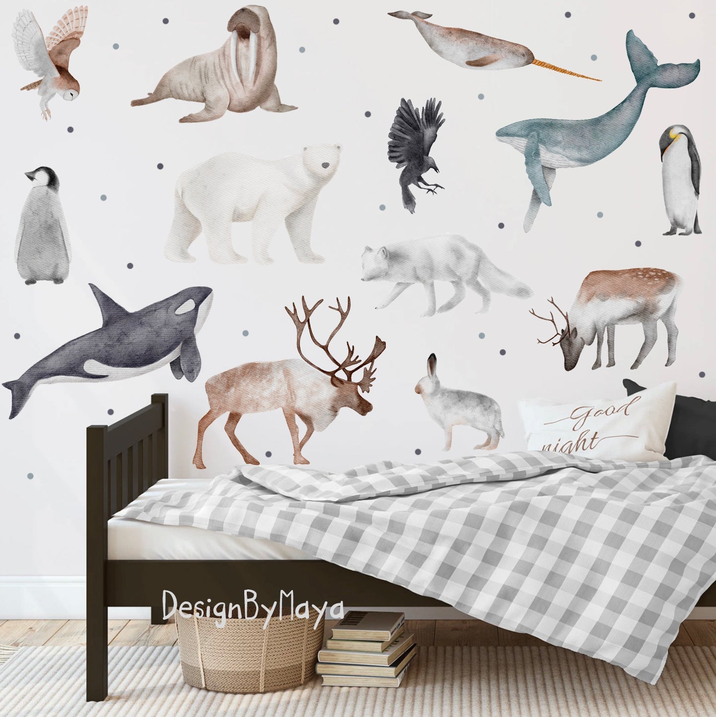 Arctic Animal Friends - Fabric Nursery Wall Art Decals