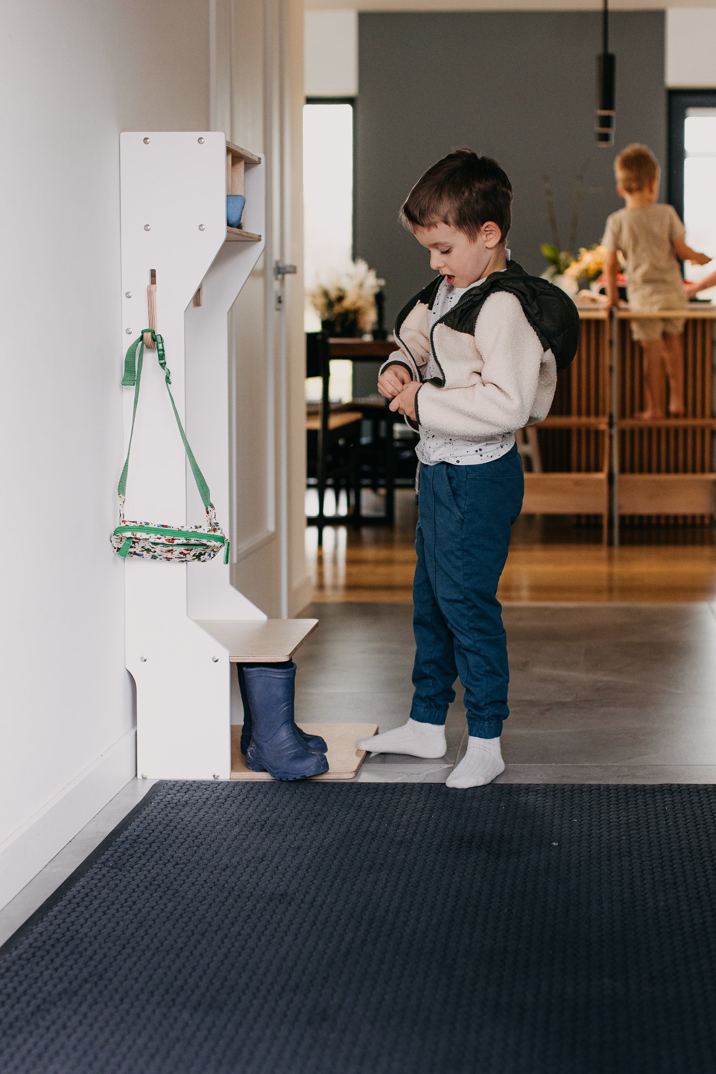 Children's Outwear Organizer – Sturdy Wood Frame Wardrobe