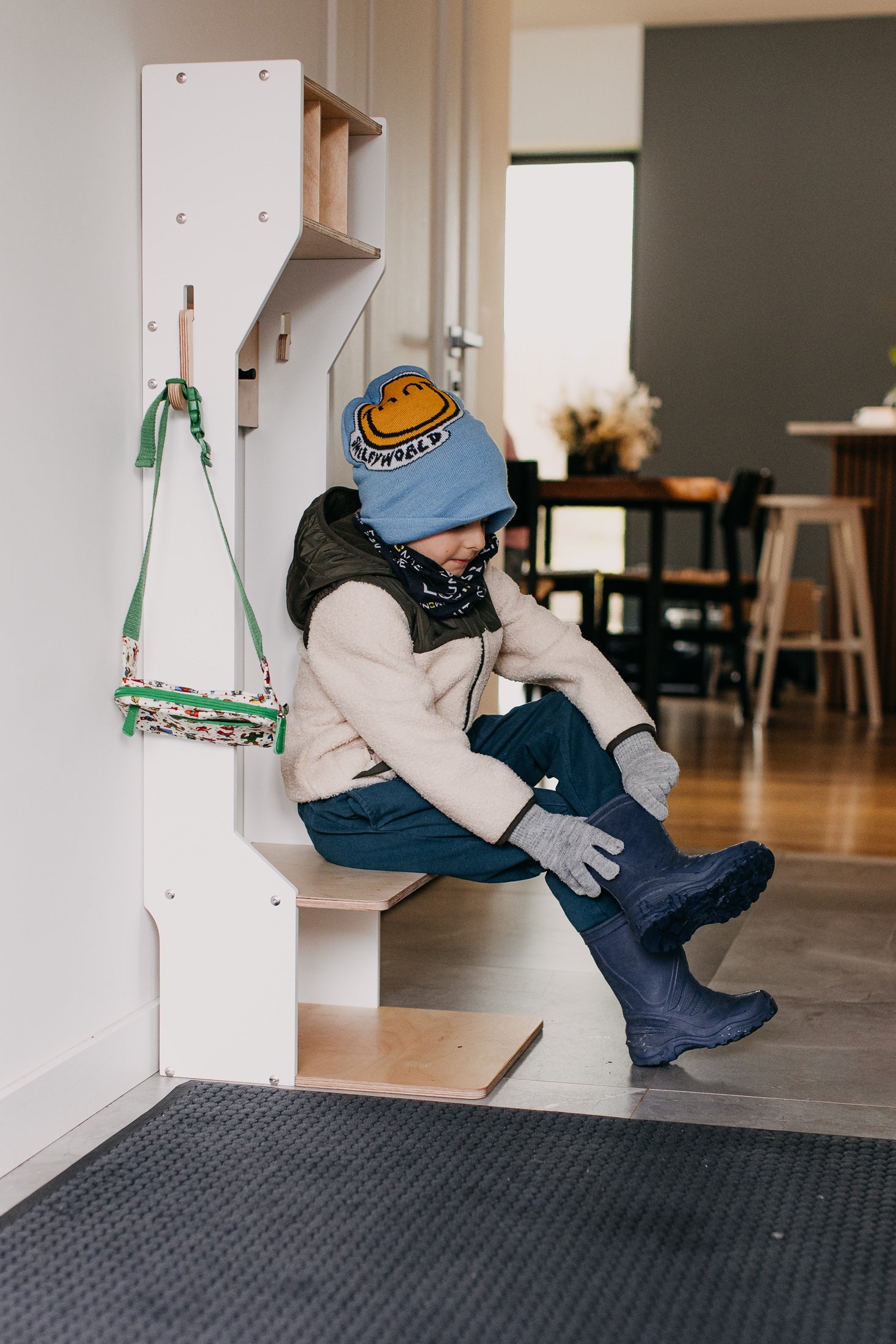 Children's Outwear Organizer – Sturdy Wood Frame Wardrobe