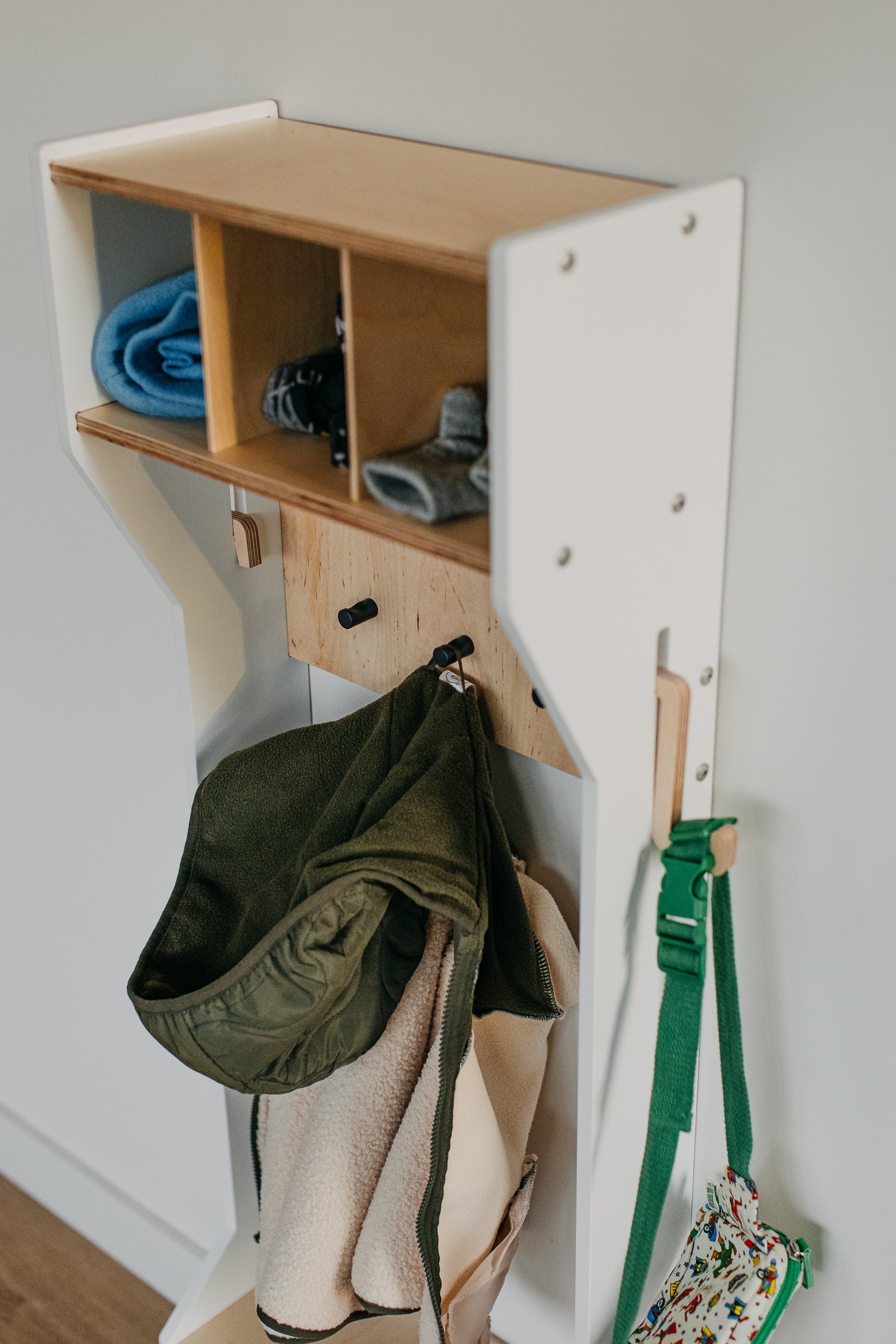 Children's Outwear Organizer – Sturdy Wood Frame Wardrobe