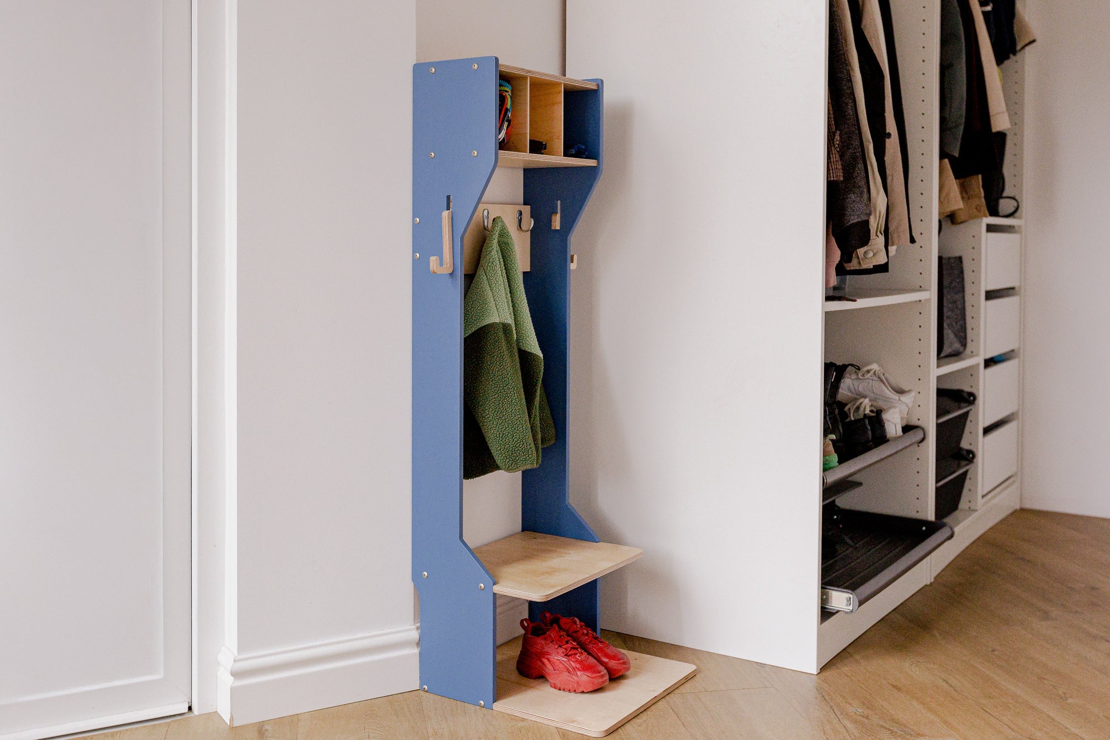 Children's Outwear Organizer – Sturdy Wood Frame Wardrobe