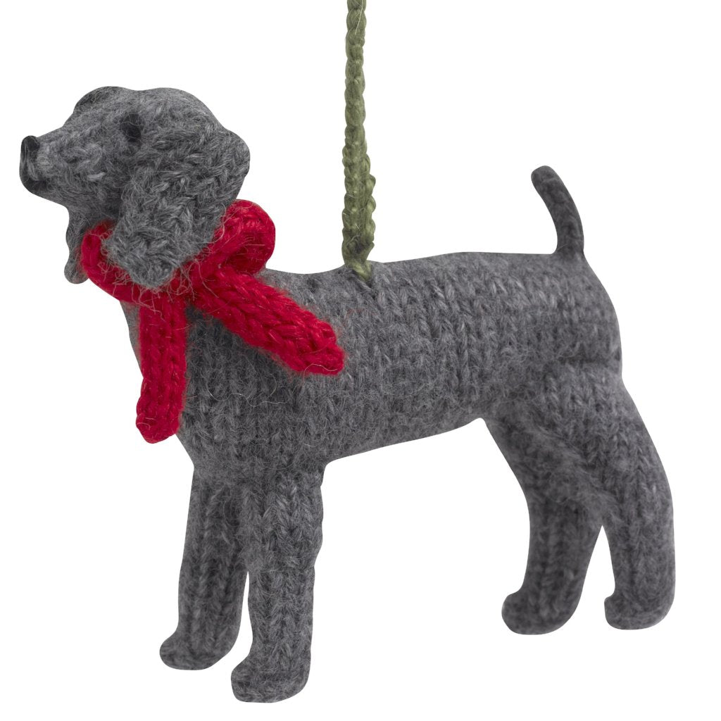 Weimaraner Dog Hand Knit Christmas Ornament