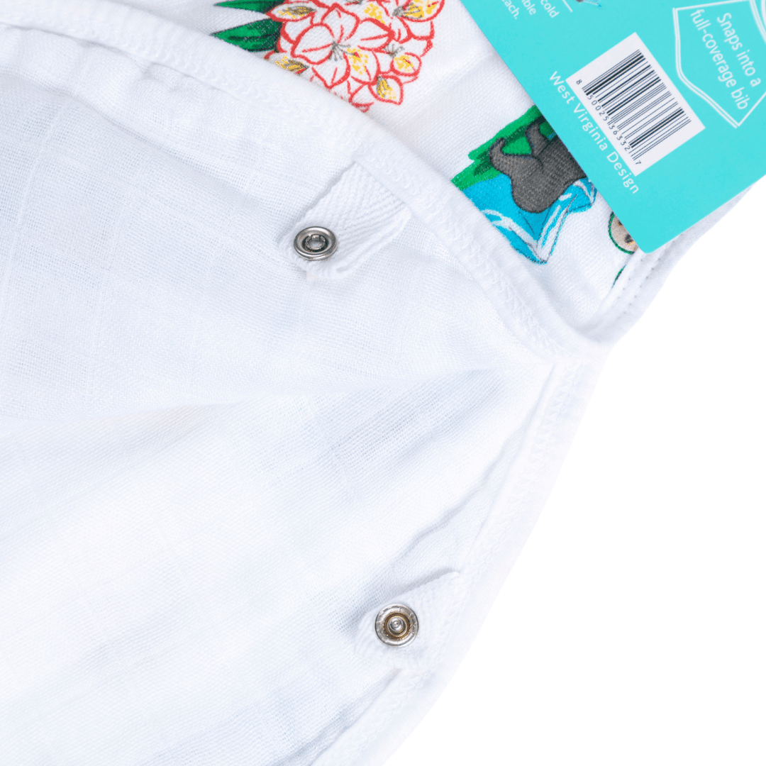 West Virginia Baby Giftset: Baby Swaddle Blanket And Burp/bib Combo