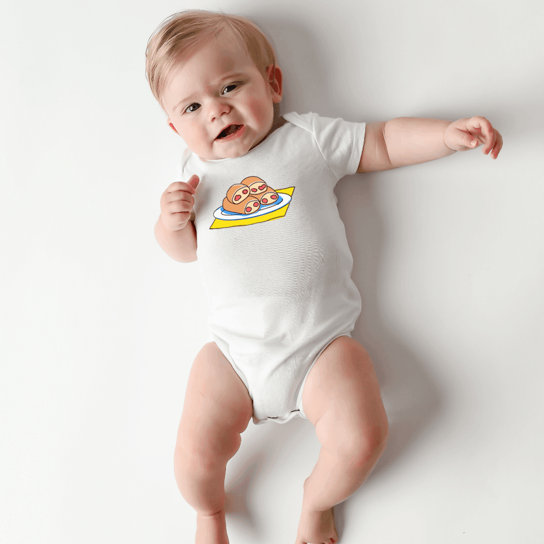 West Virginia Pepperoni Roll Baby Short Sleeve Onesie