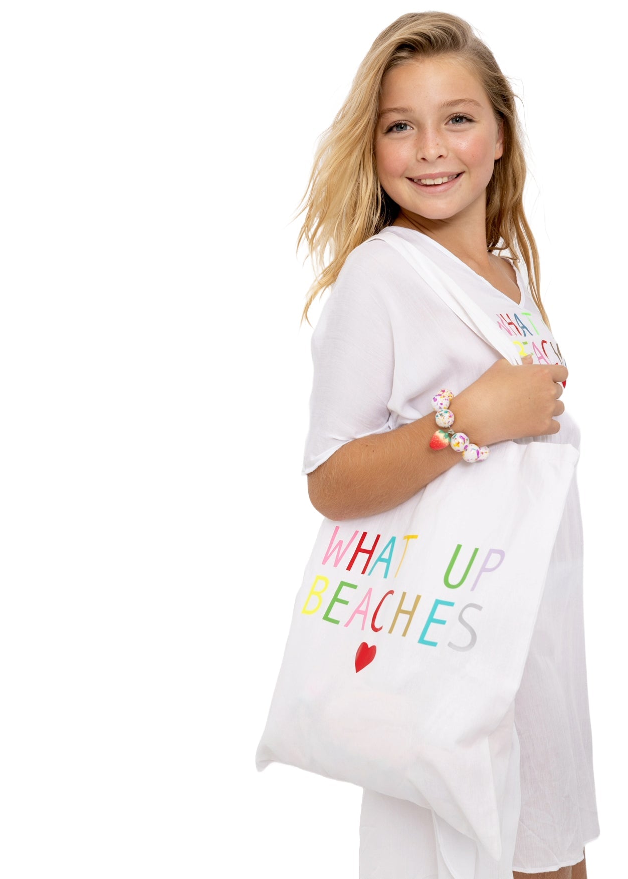 What Up Beaches White Bag