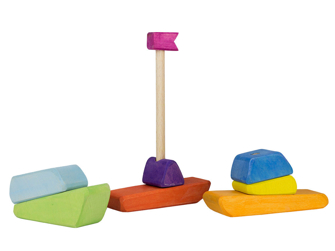 Rainbow Sailboat Stacker Toy