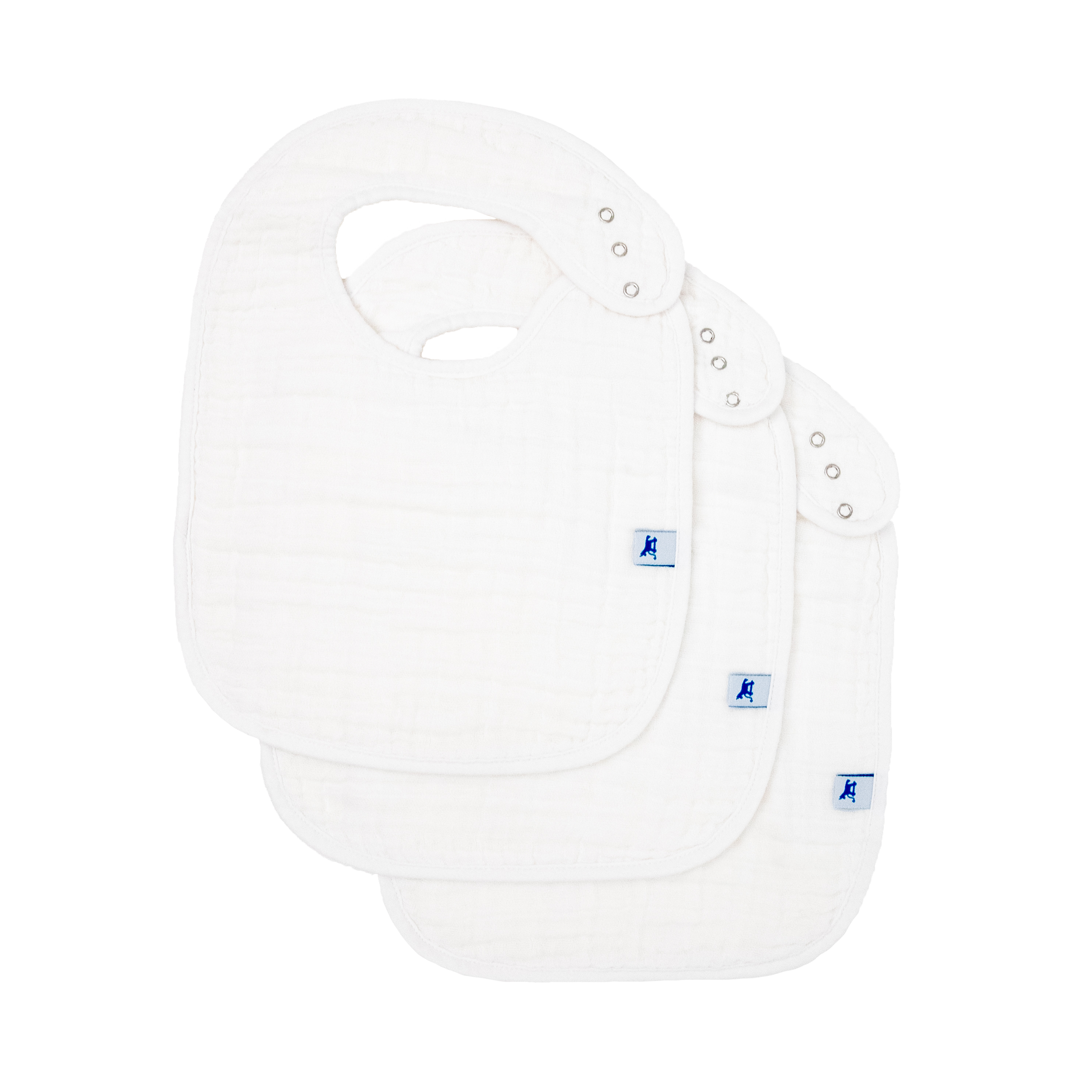 Cotton Muslin Classic Bib 3 Pack - White