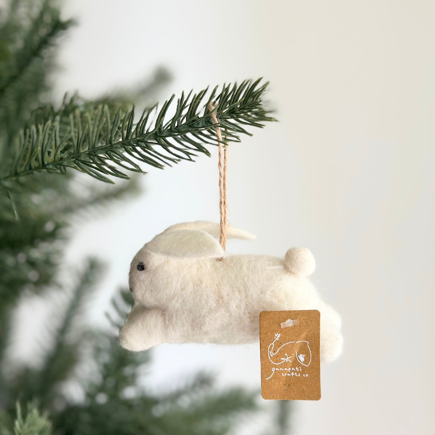 White Bunny Ornament