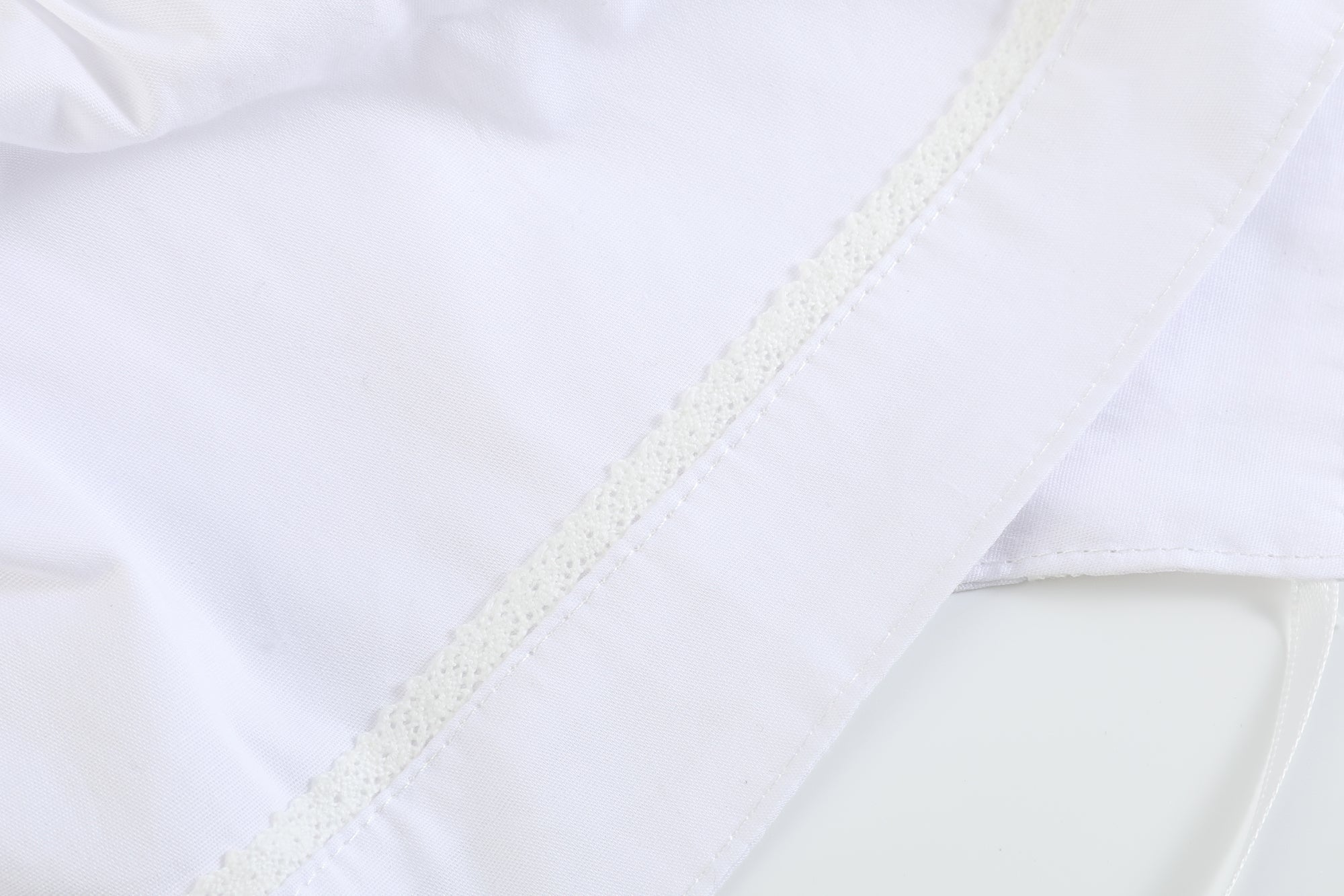 White Collared Button Romper With Bonnet