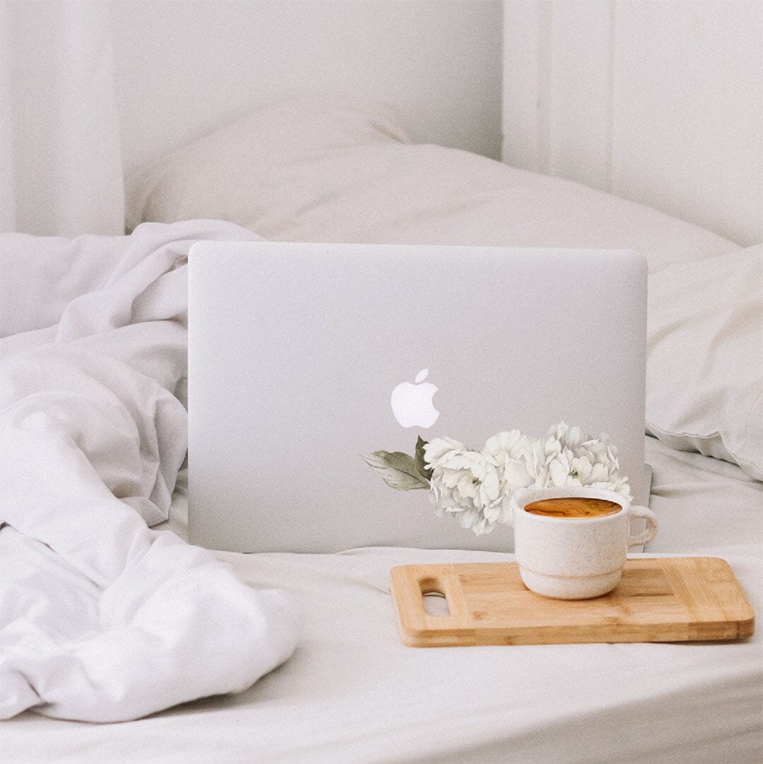 White Peonies Wall Decals