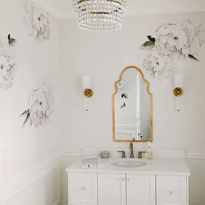 White Peonies Wall Decals