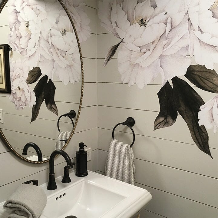 White Peonies Wall Decals