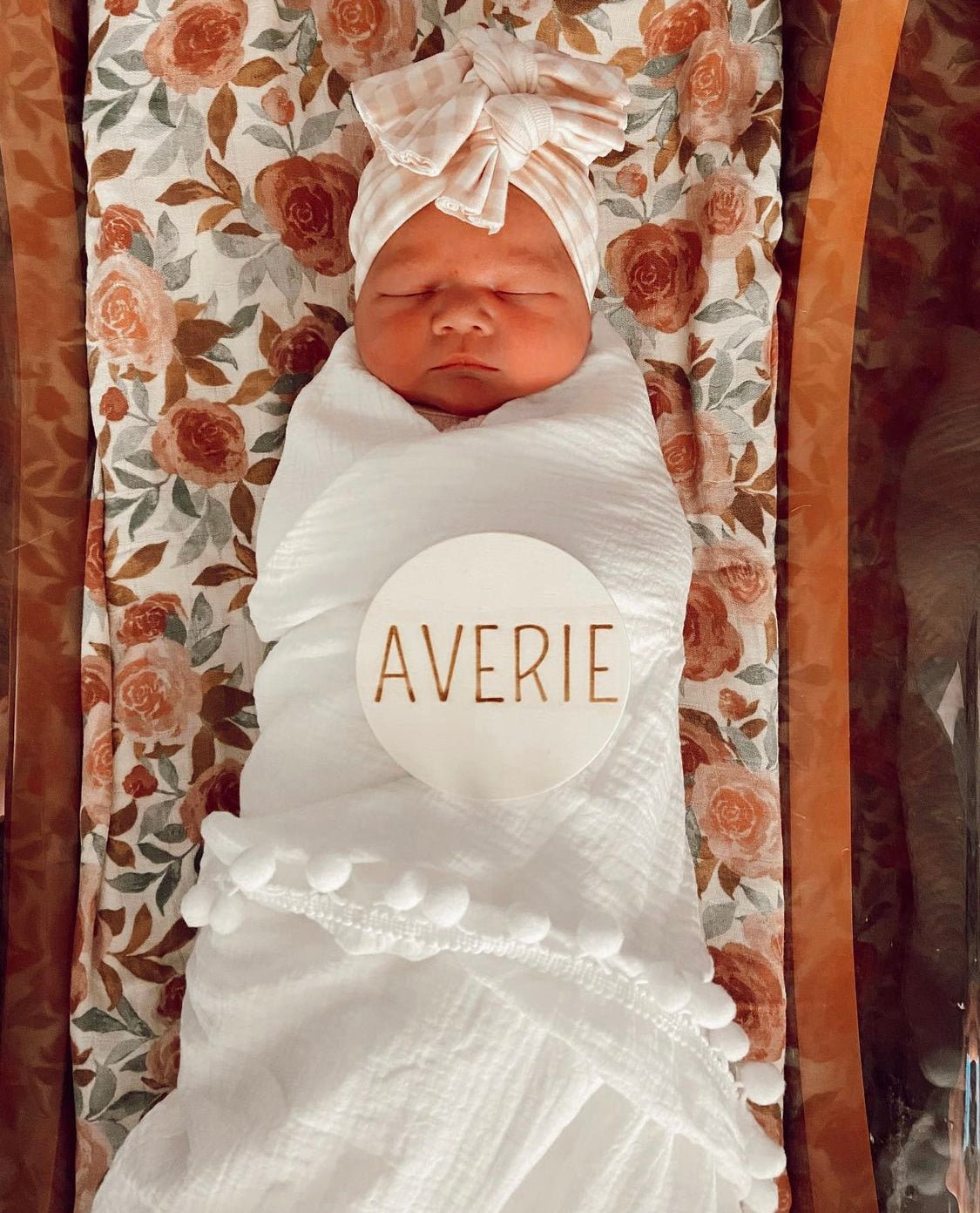 Pom Swaddle Blanket - White