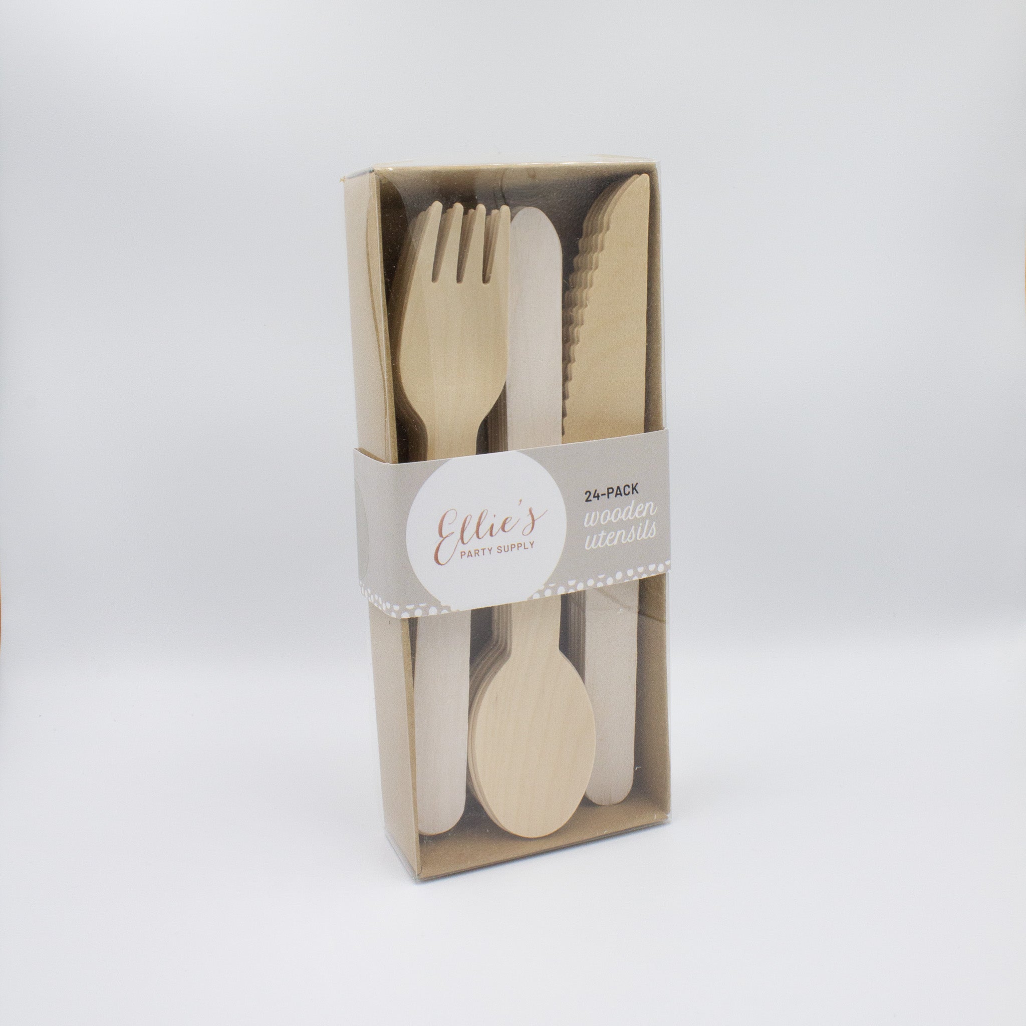 White Wooden Utensil Set – 24ct | On Sale!!