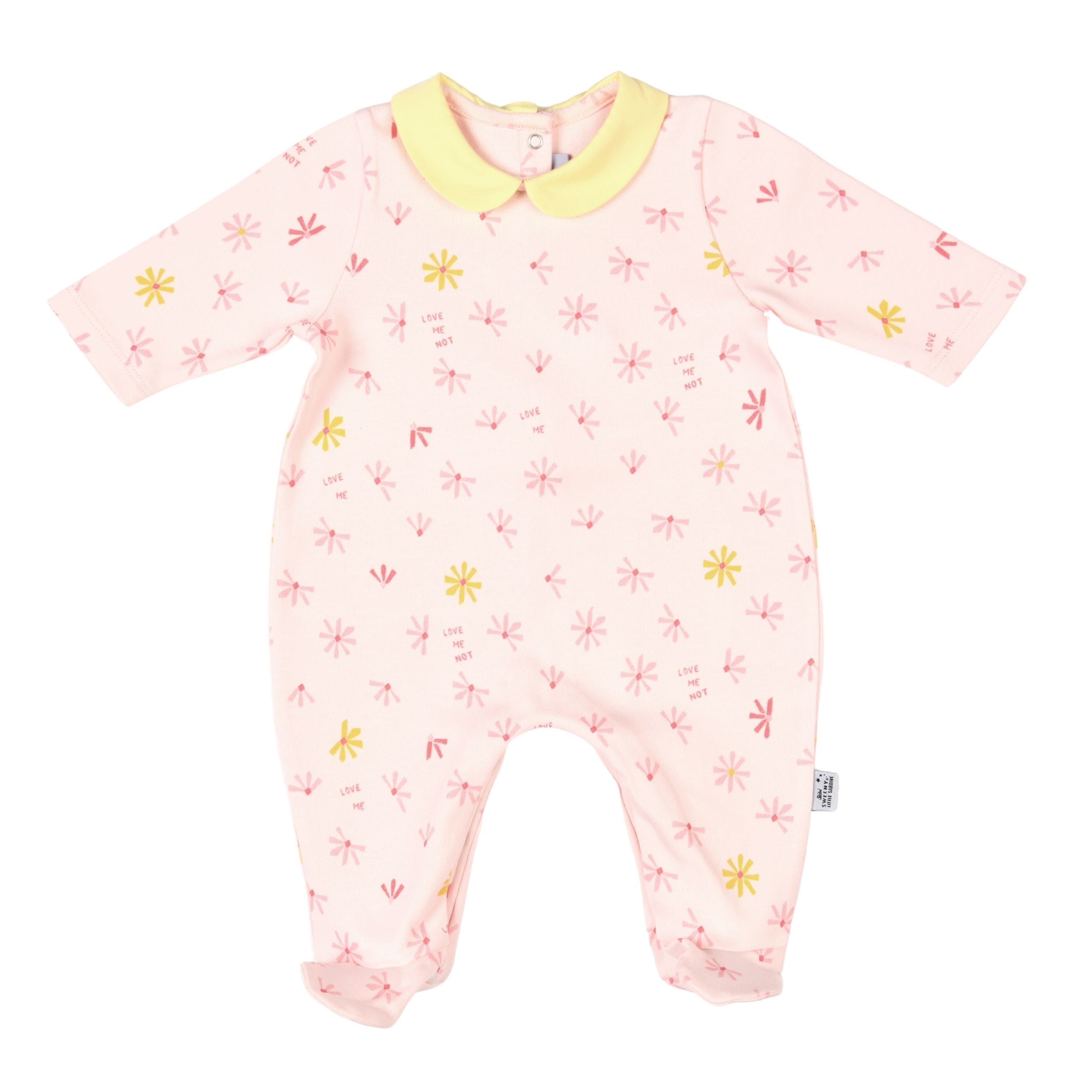 Girls Pink & Yellow Print Cotton All-in-one