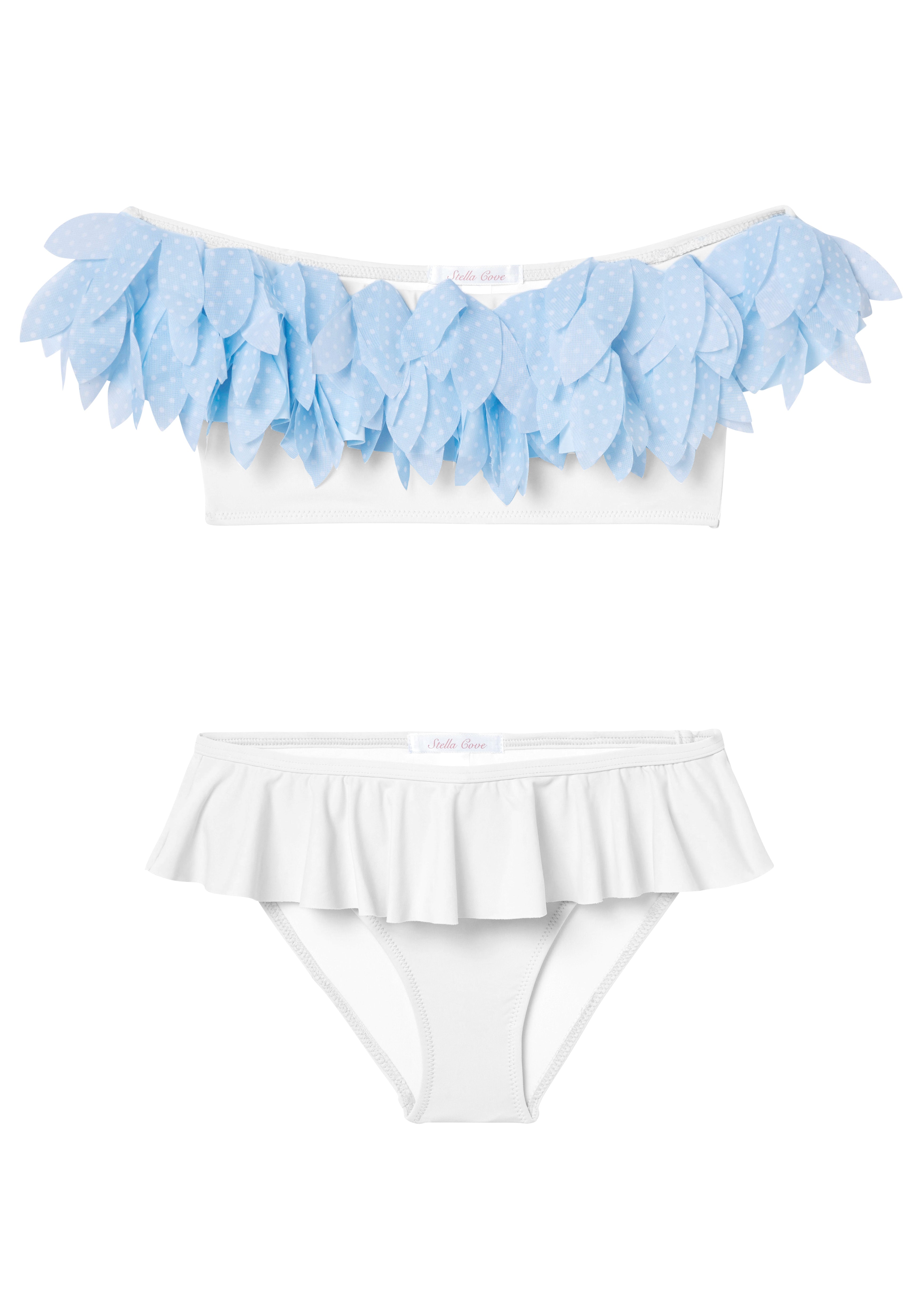 White Bikini With Polka Dot Petals