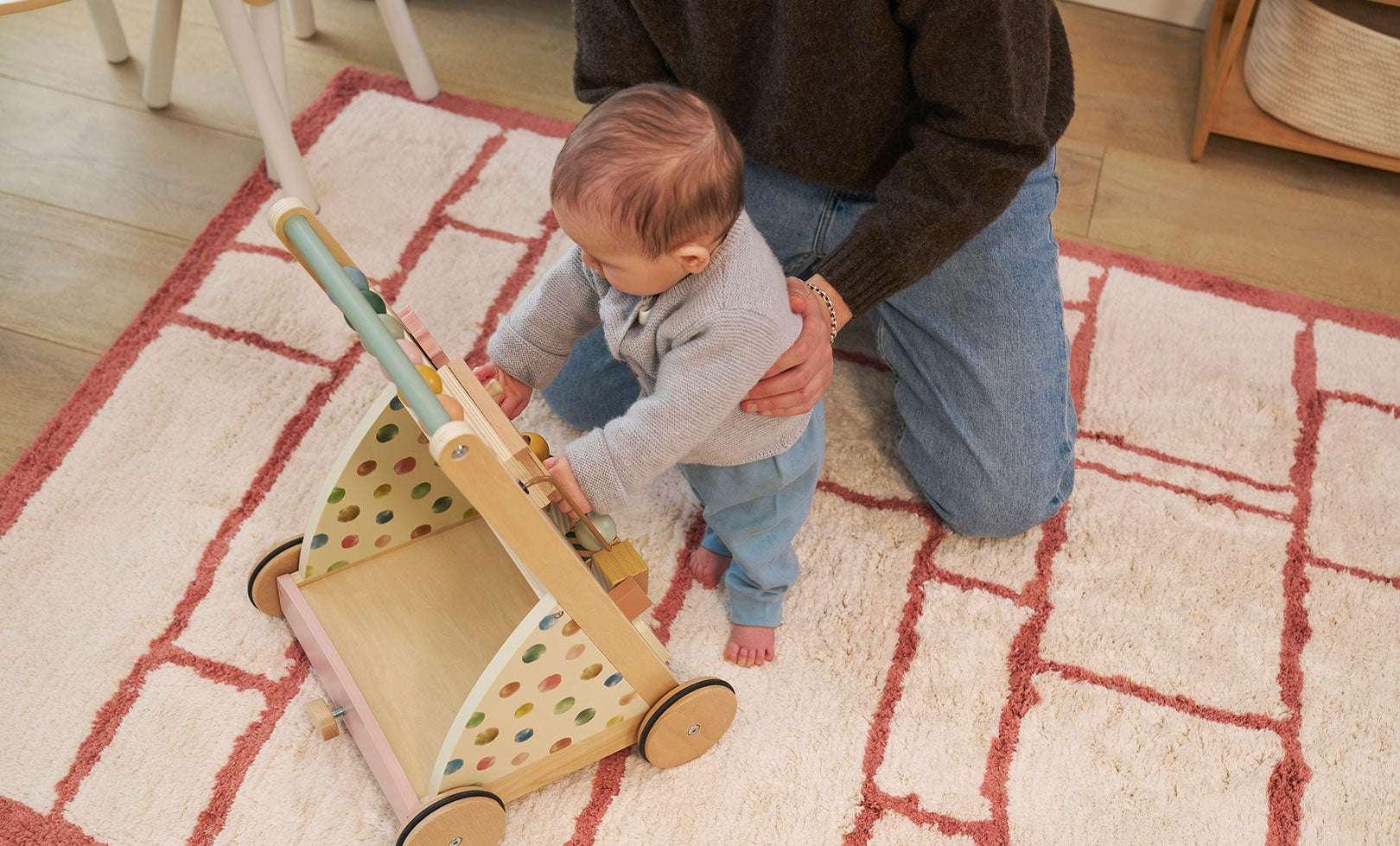 Windowpane Washable Organic Cotton Area Rug