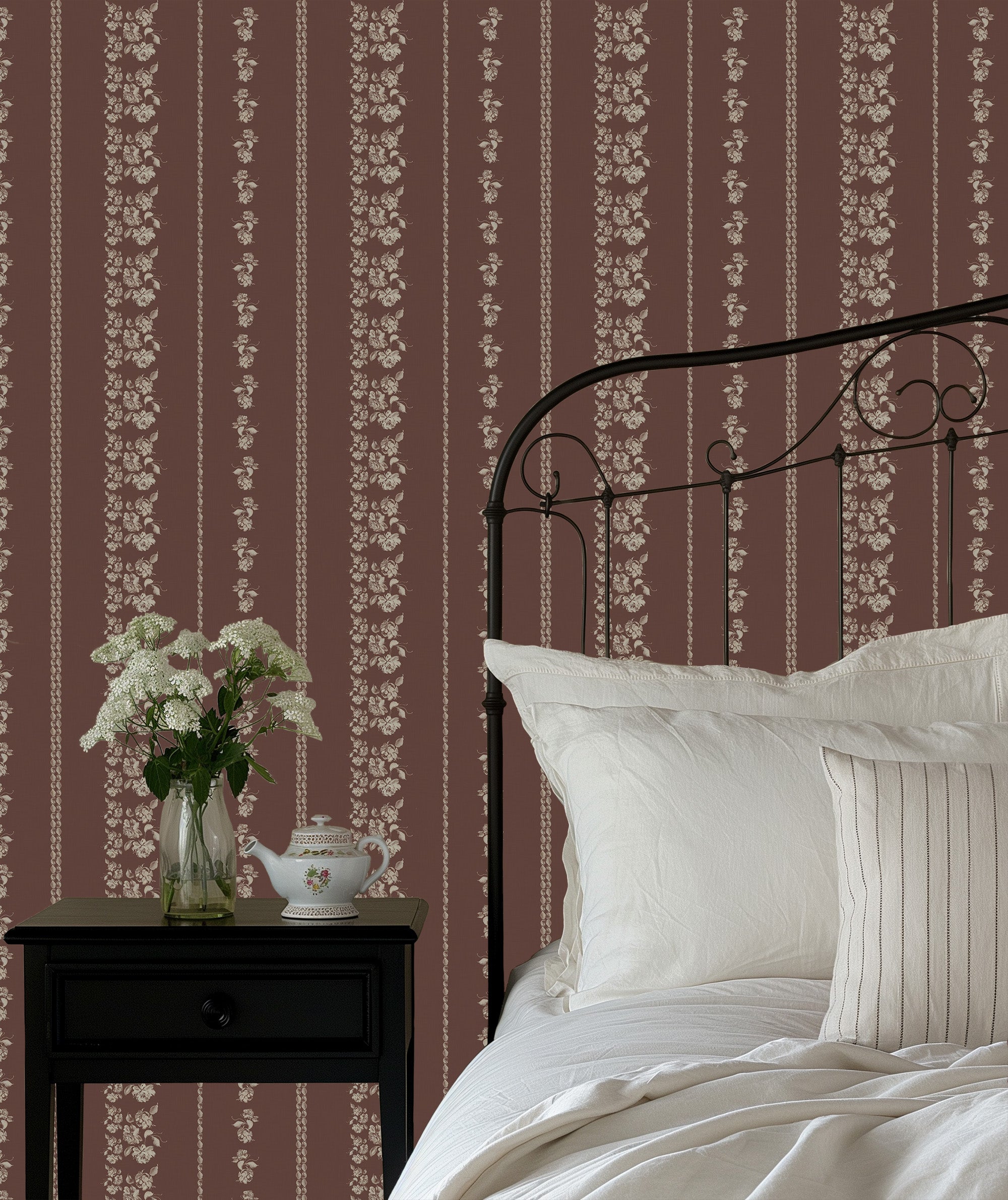 Roselle Stripe Wallpaper By Safari Natalia X Taddy Mikelaites