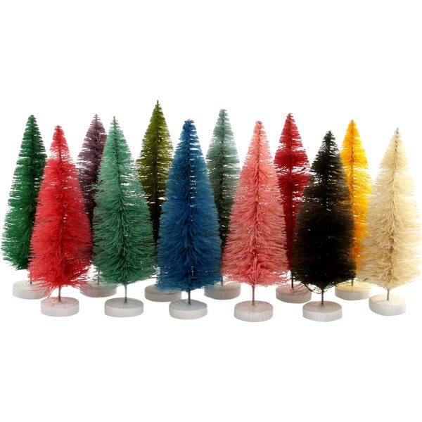 Rainbow Trees Set Of 12, Bright