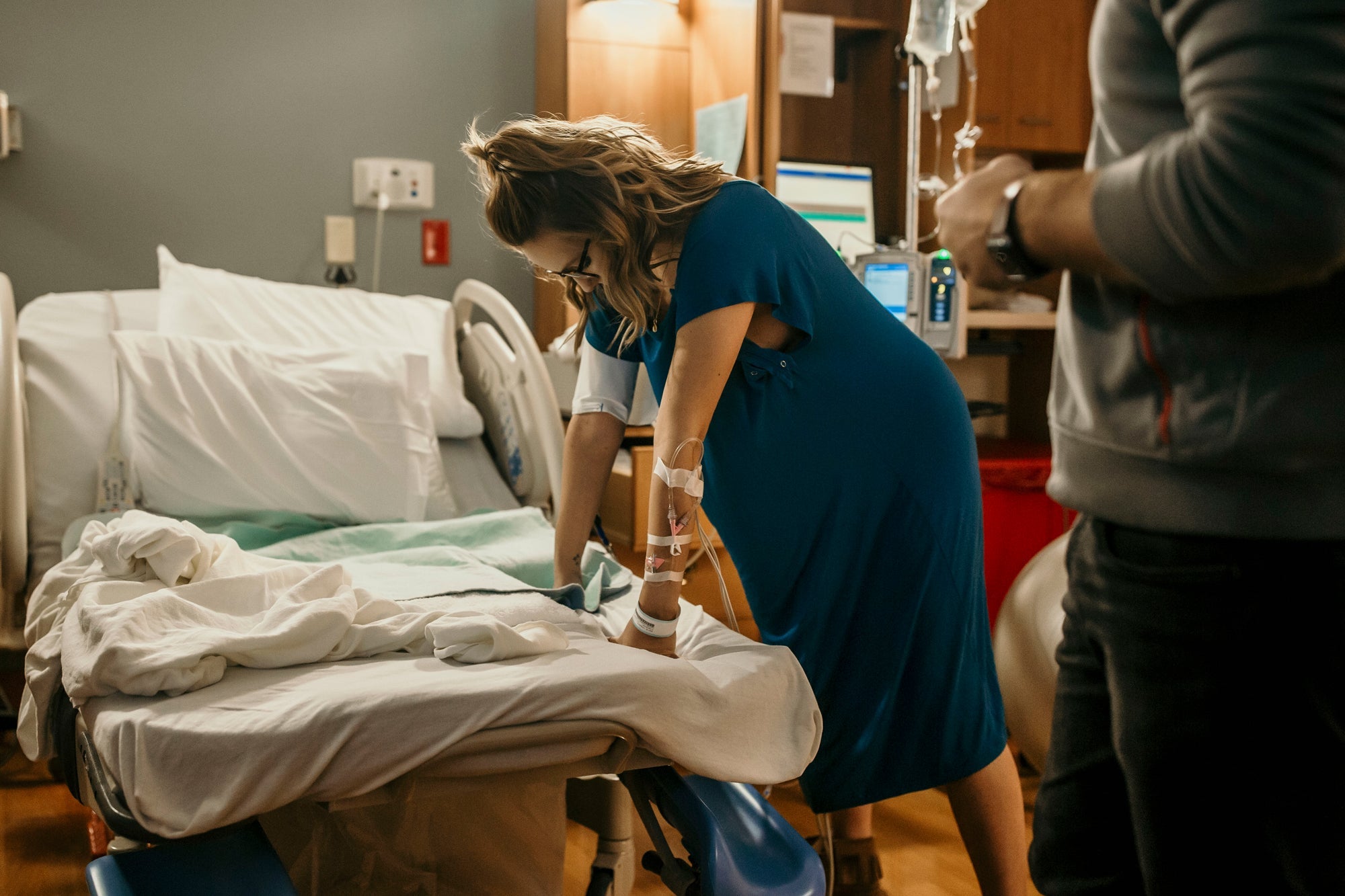 Blue Mommy Labor And Delivery Nursing Hospital Gown