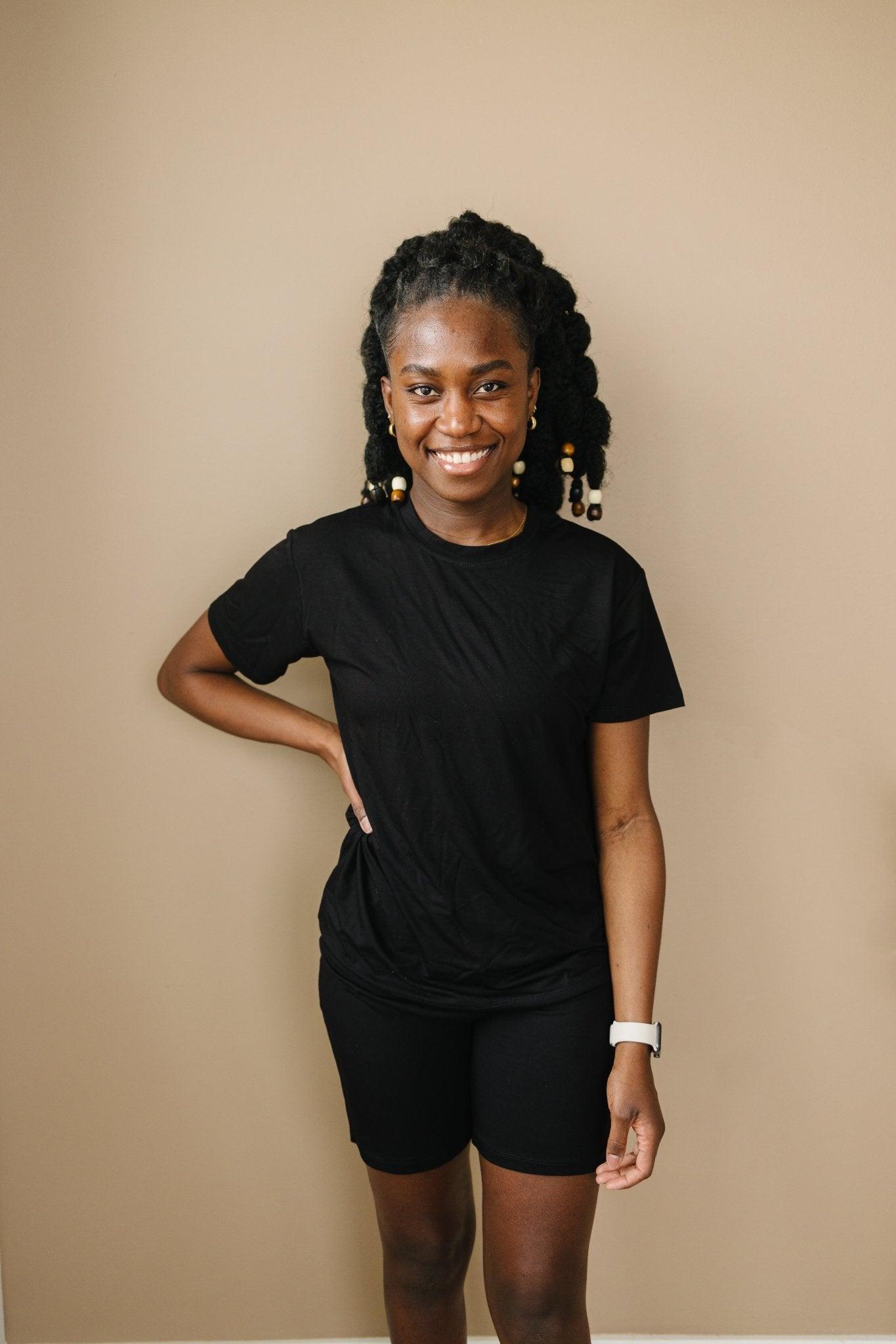 Women's Bamboo Tee & Bike Shorts - Sold As Separates