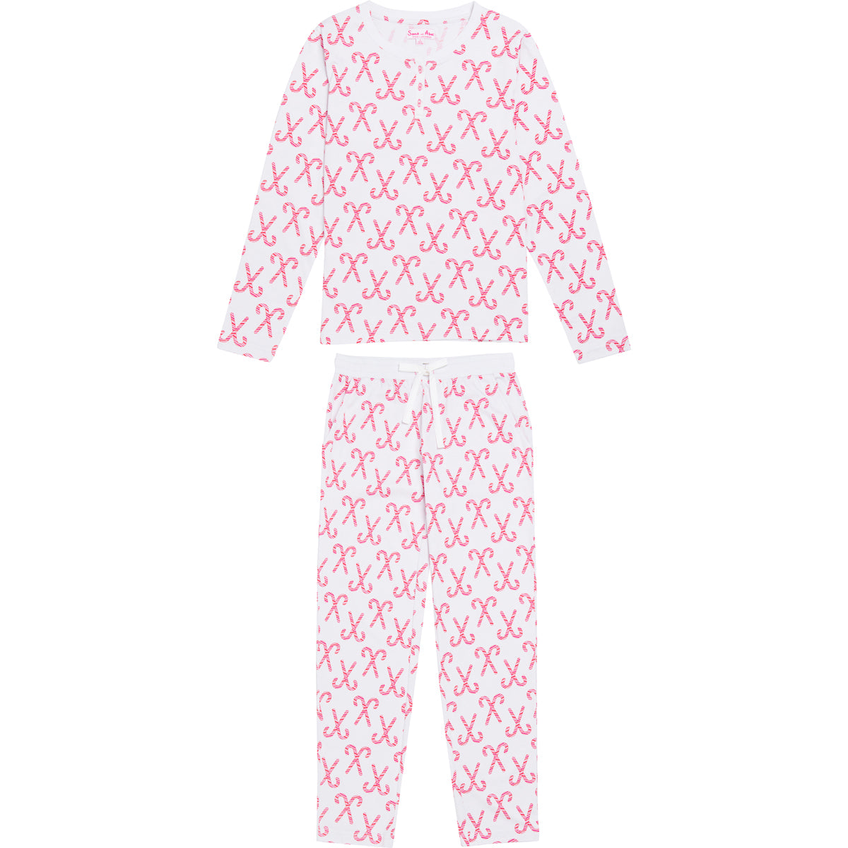 Women's Candy Cane Long Pj Set