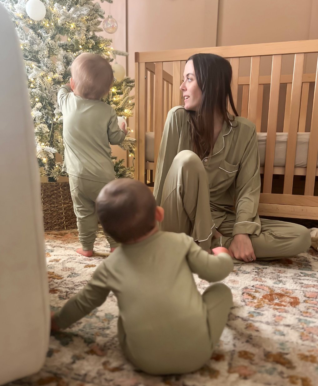Women's Long Sleeve Pajama Set In Sage