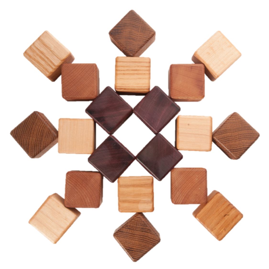 Classic Wooden Blocks For Toddlers From 5 Types Of Wood, 20- Pieces