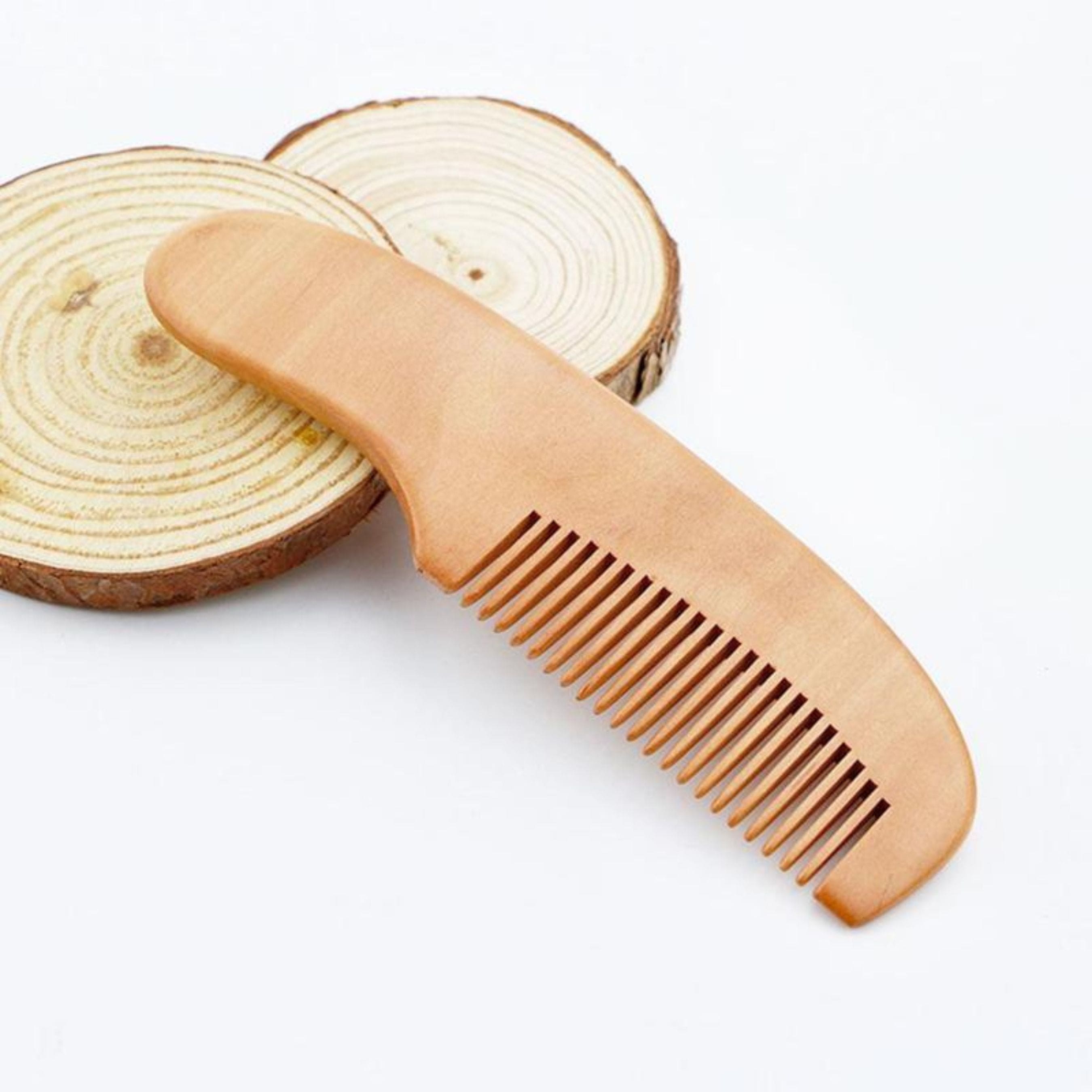 Beige Wooden Baby Hairbrush & Comb Set | Made In France
