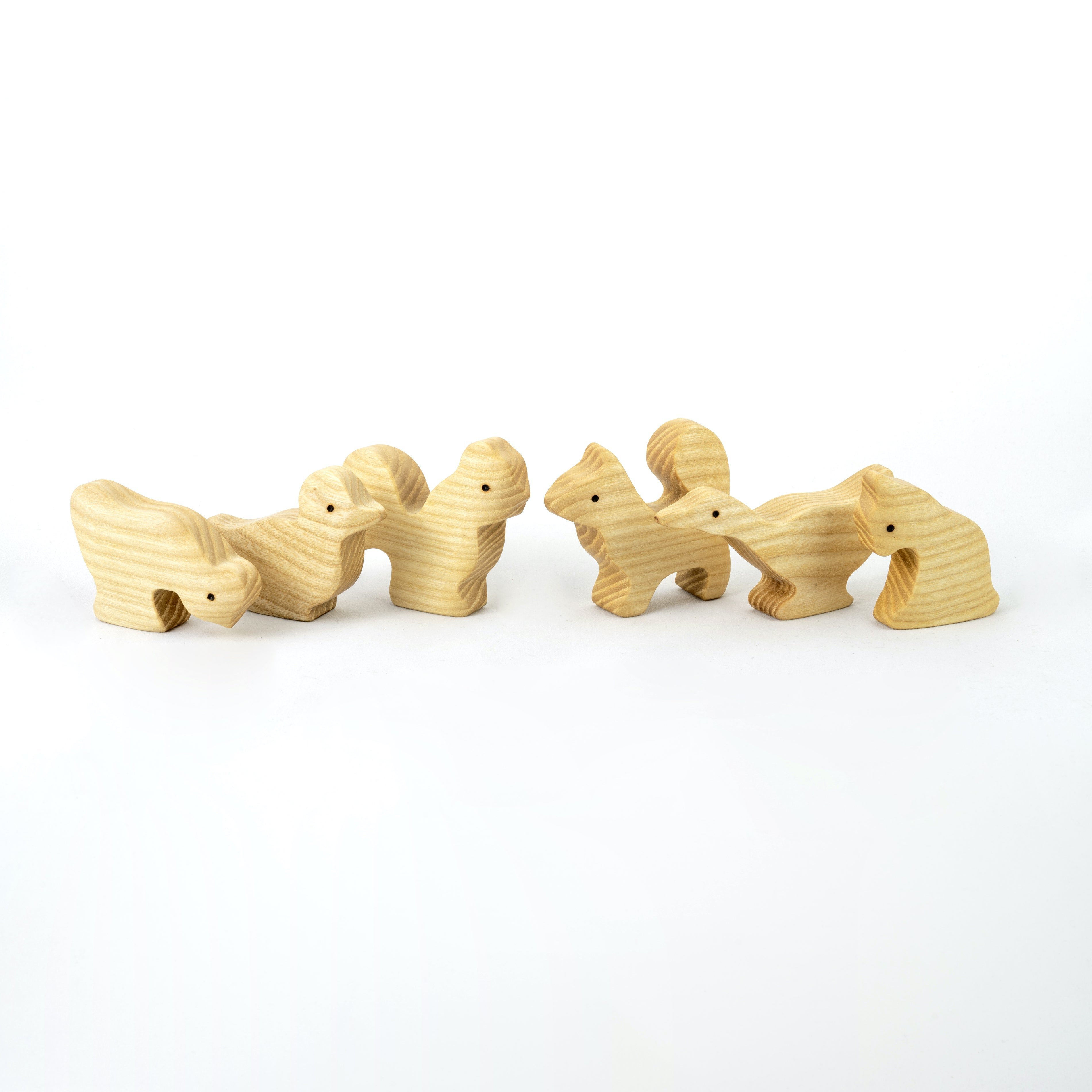Waldorf Wooden Natural Farm Animals Set - 11 Pieces