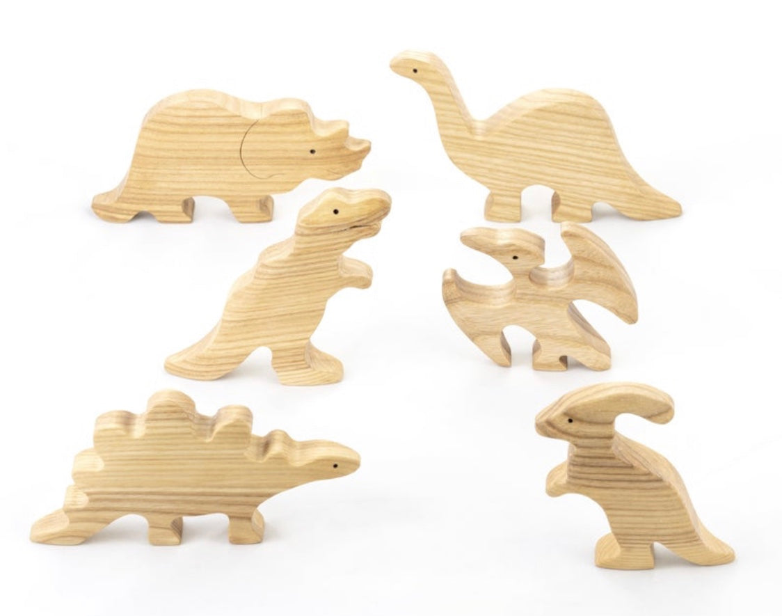 Wooden Dinosaur Cutouts Natural Set