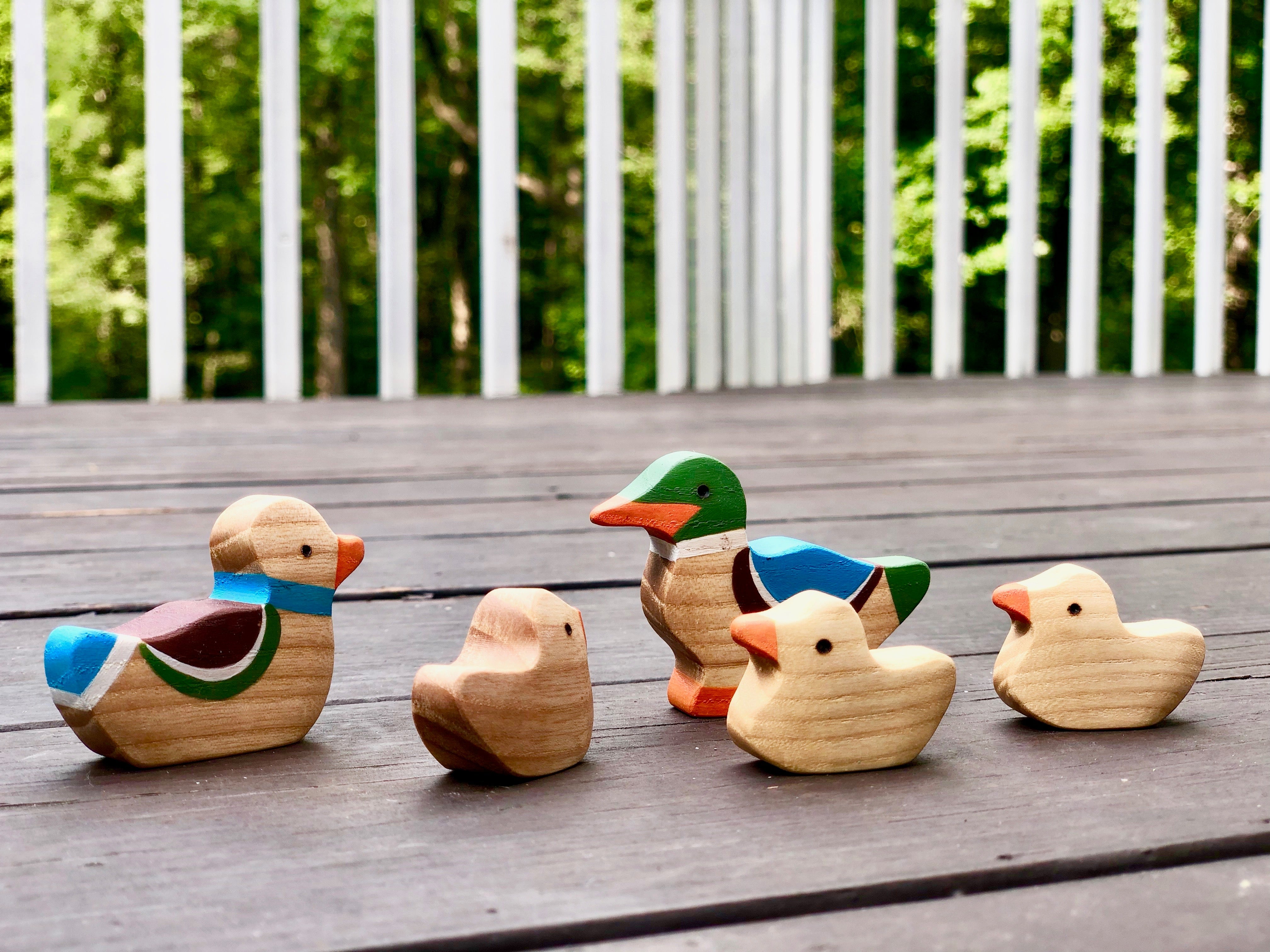 Miniature Duck Figurines- 5 Pieces
