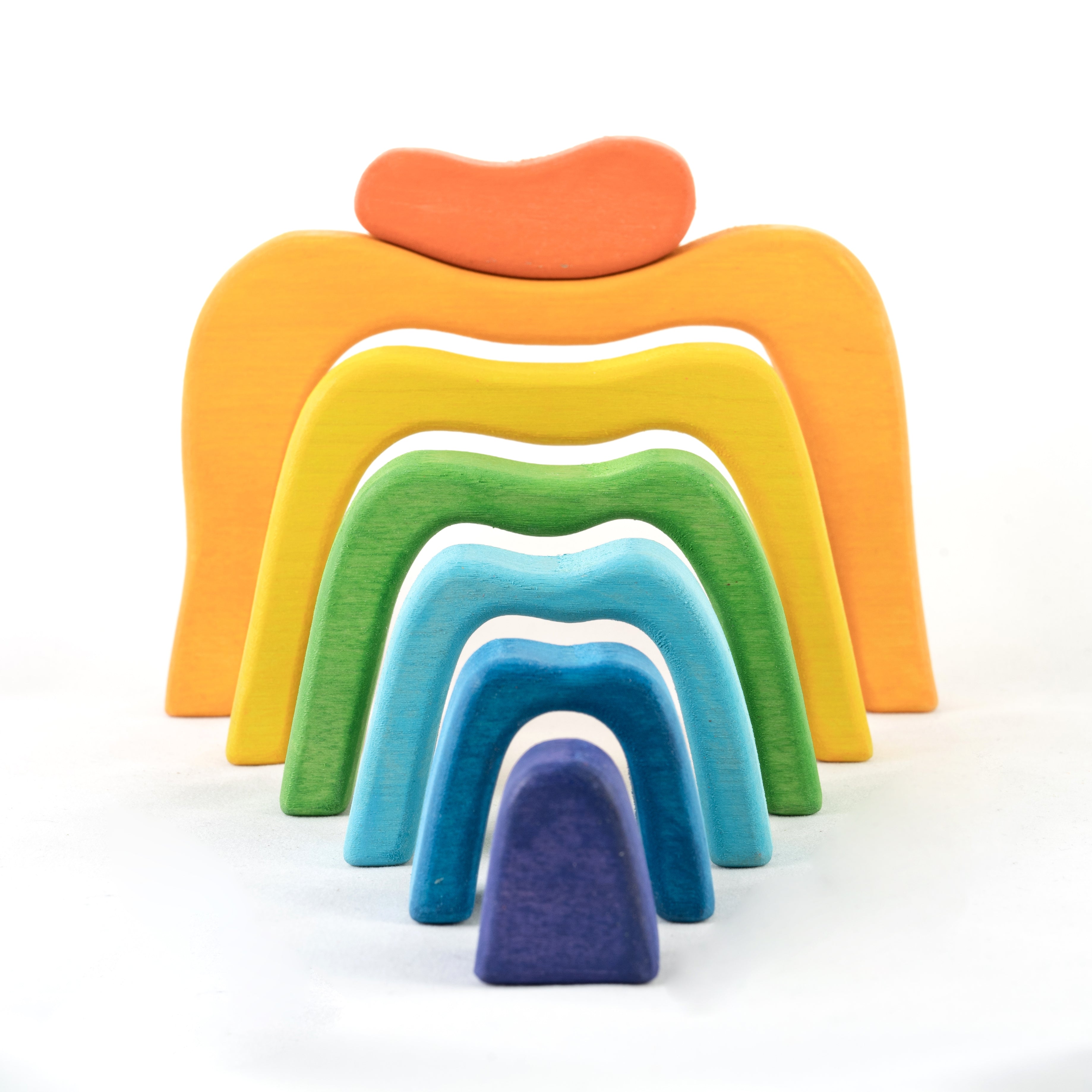 Wooden Stacking Toy Rainbow Caves Sculptural Blocks