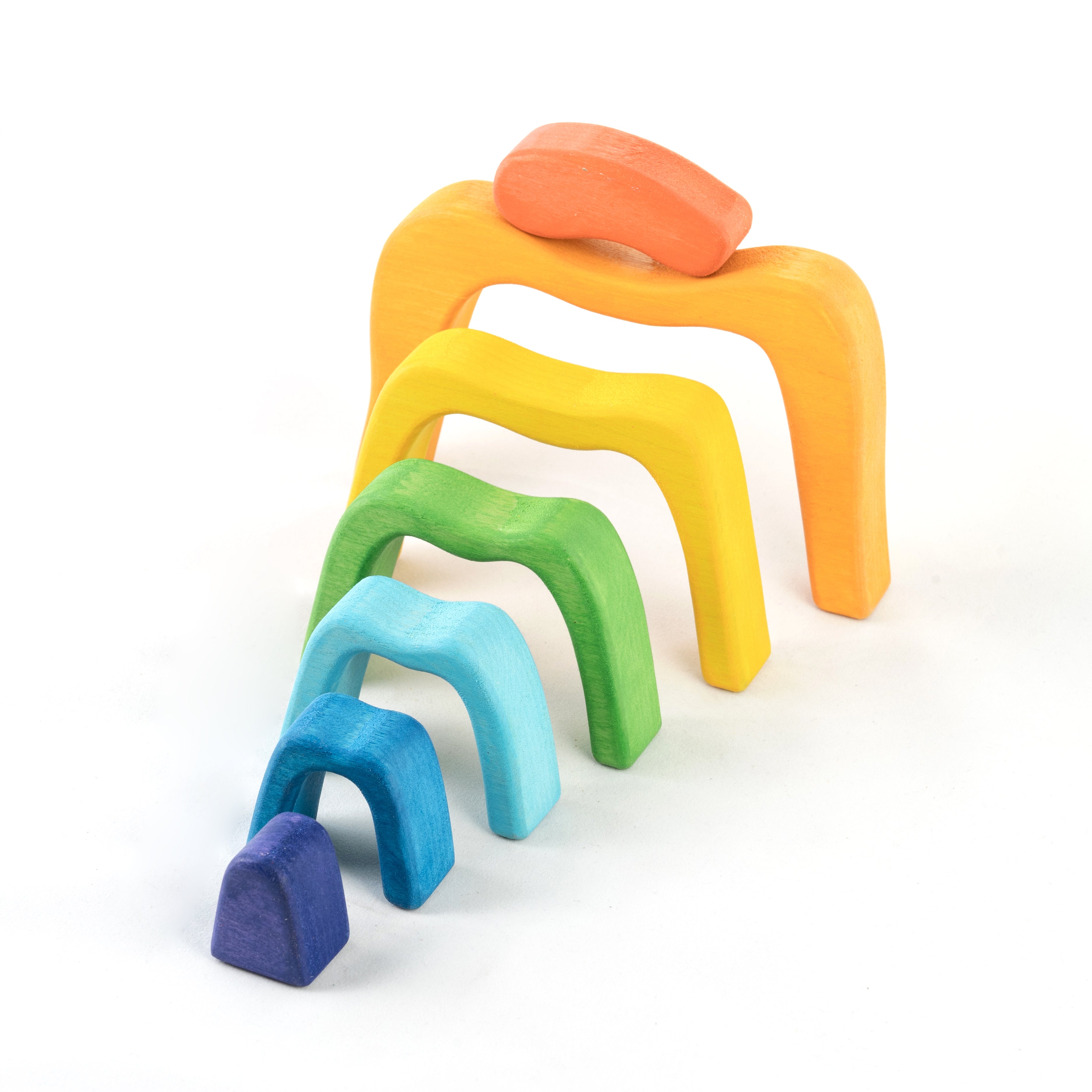Wooden Stacking Toy Rainbow Caves Sculptural Blocks
