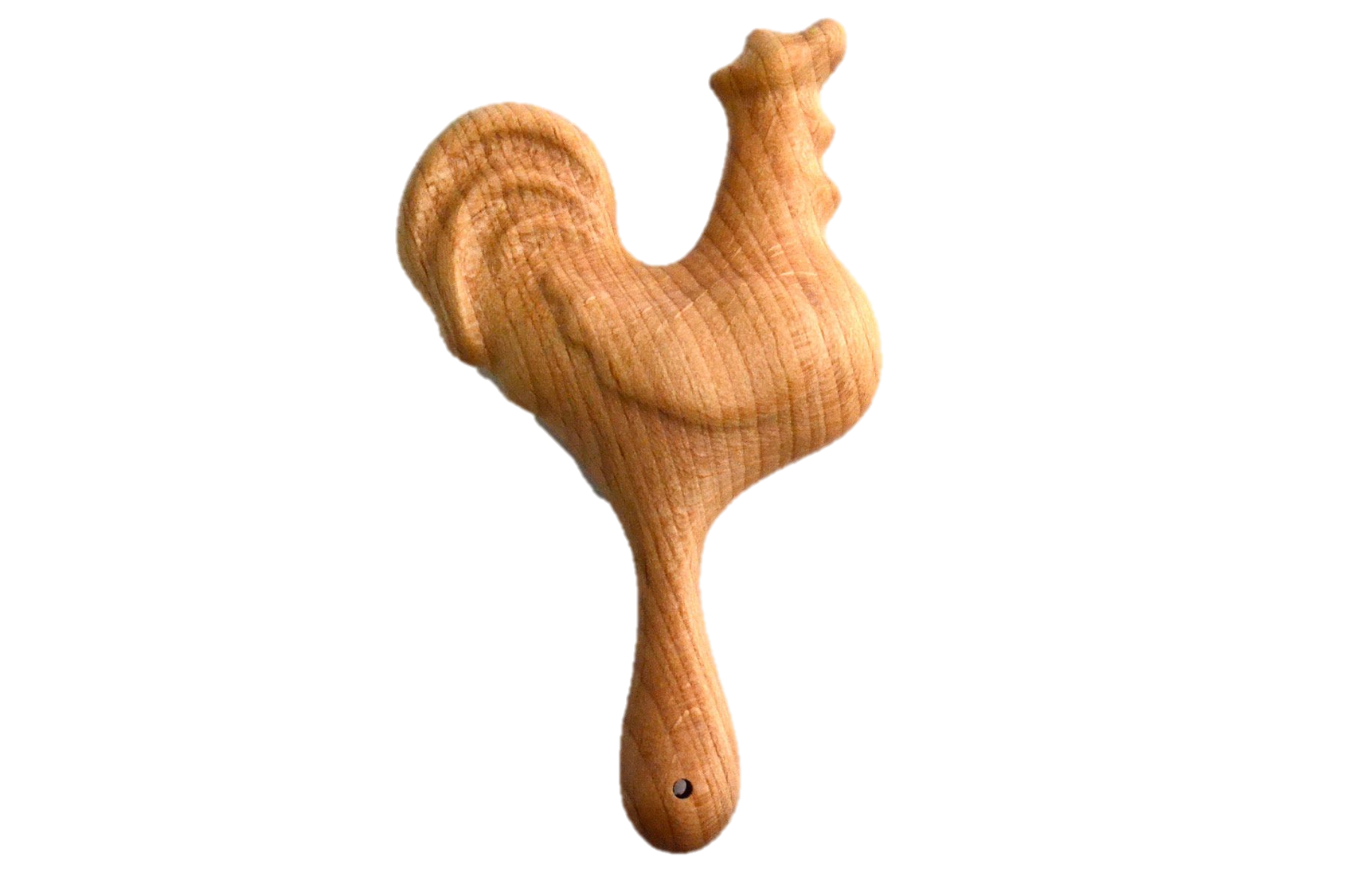 Organic Wooden Rattle Toy Proud Rooster
