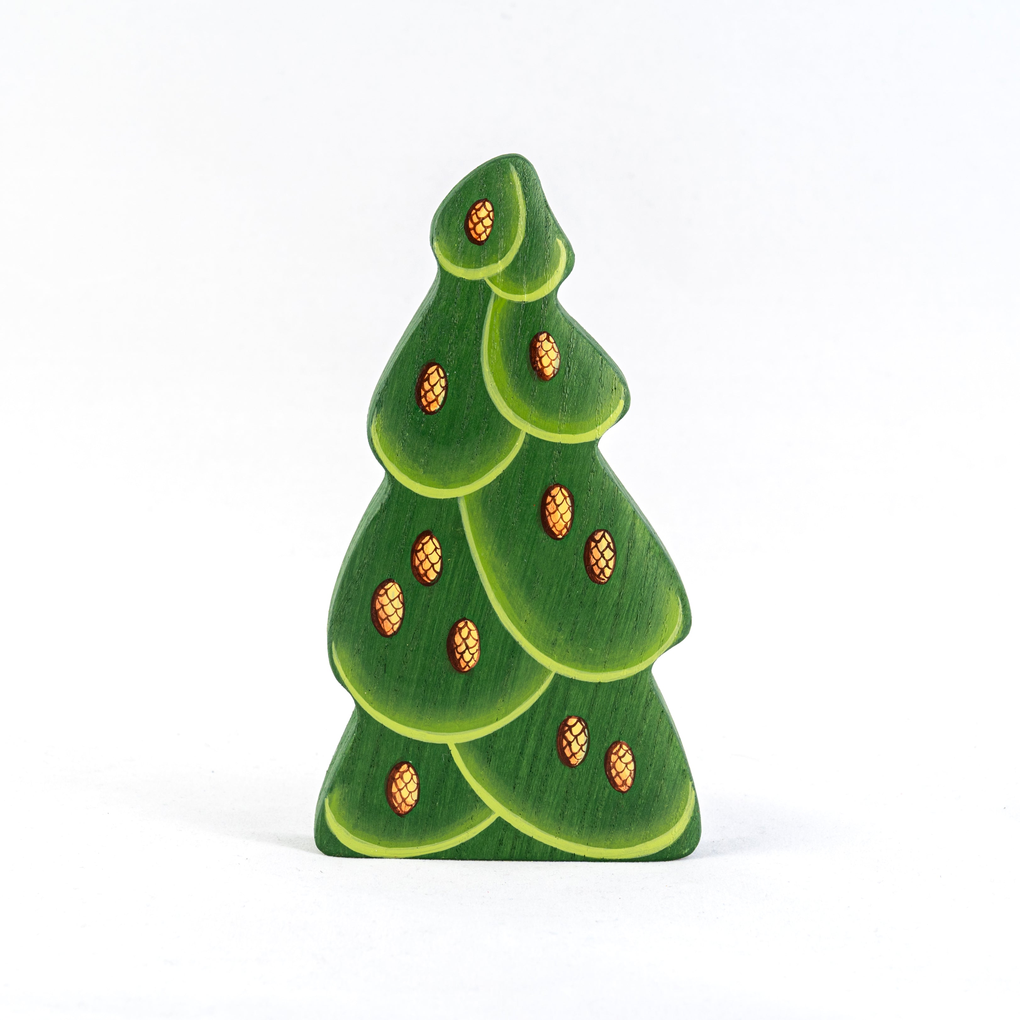 Waldorf Wooden Large Christmas Tree With Pinecones