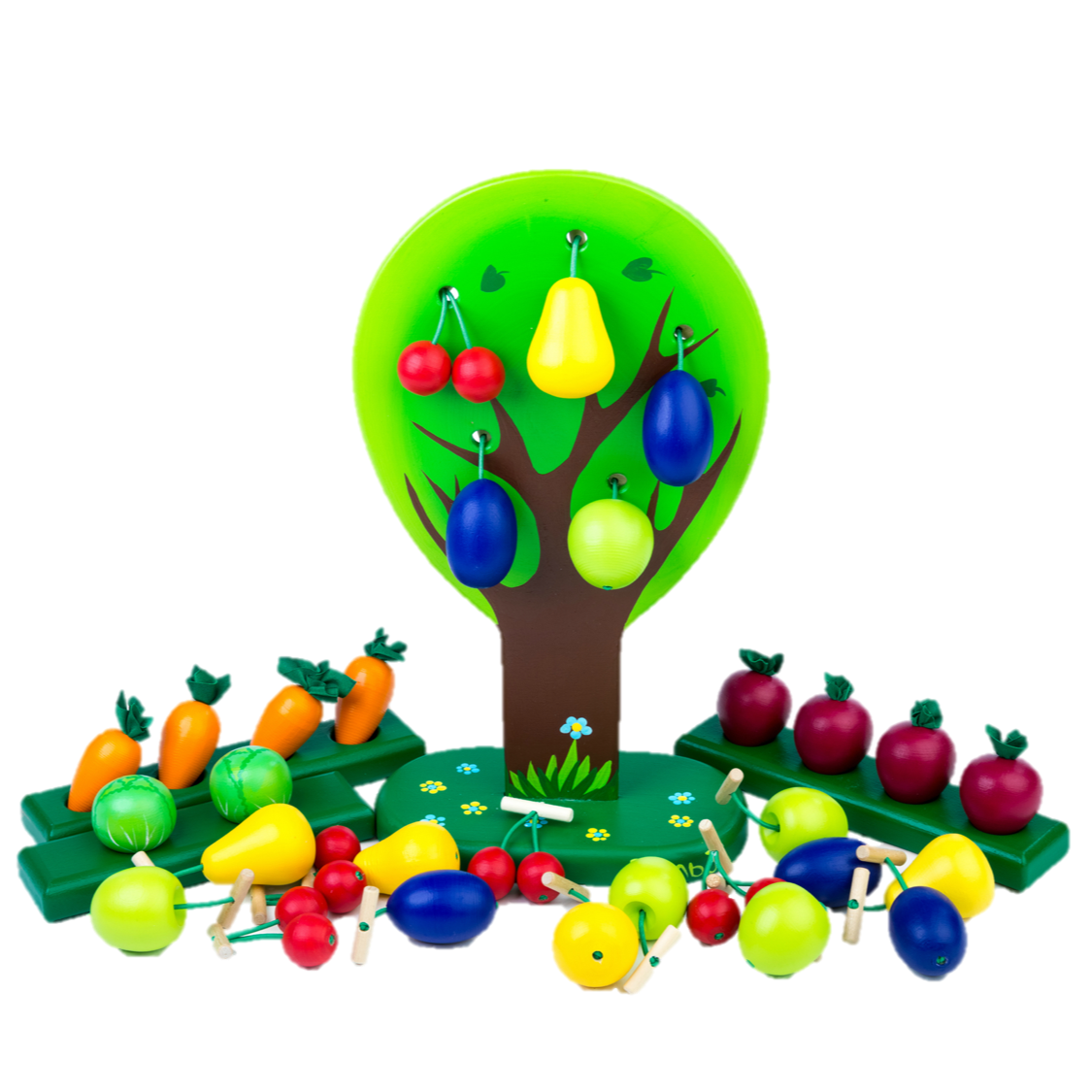 Wooden Tree With Fruits And Veggie Garden "harvesting Season"
