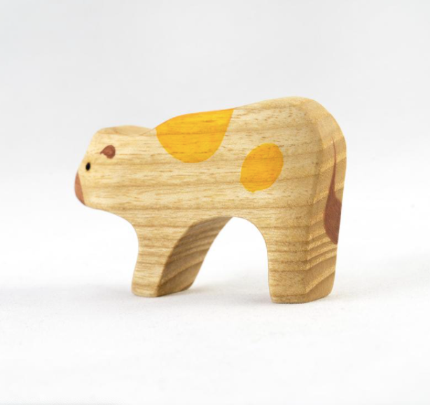 Wooden Calf Figurine Toy